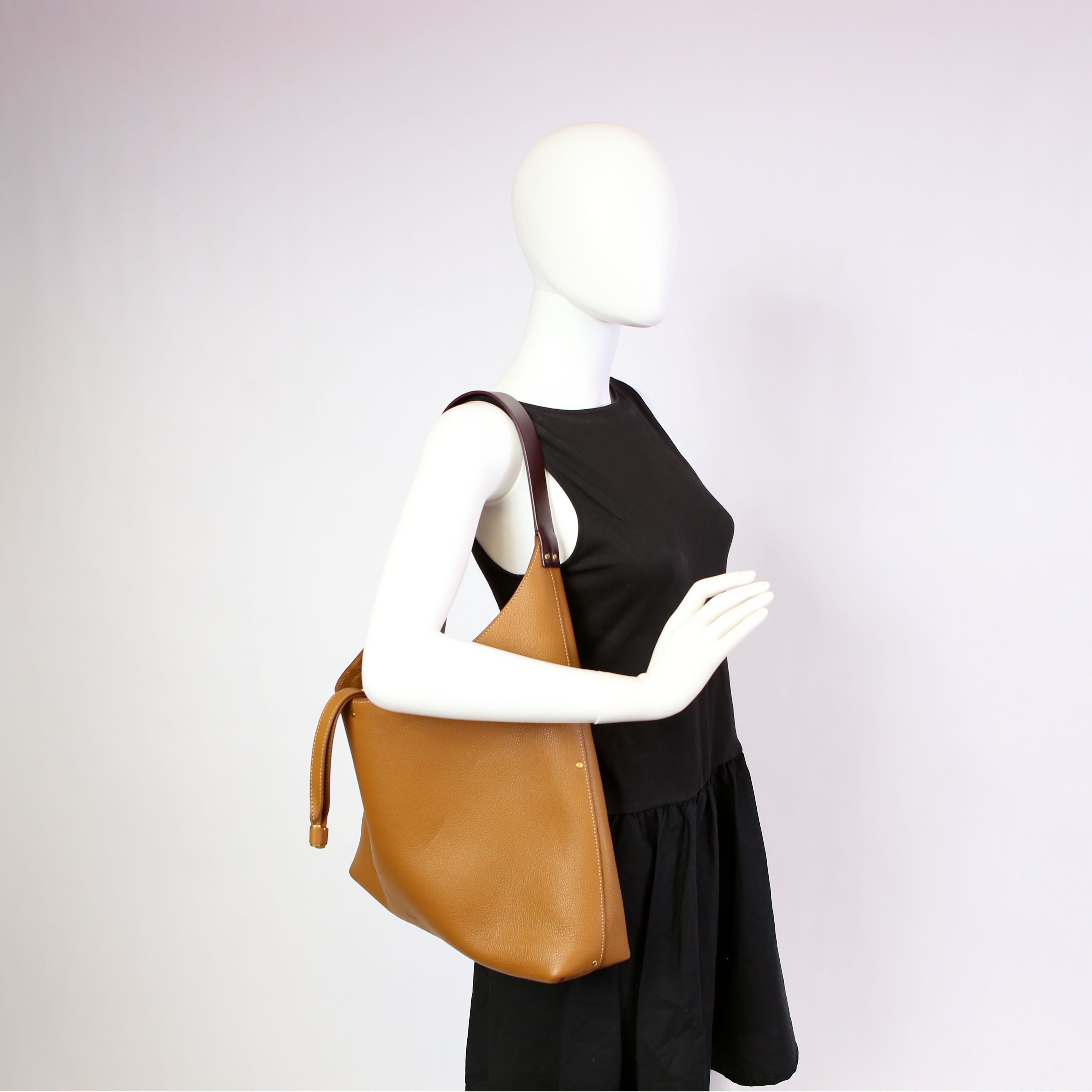 Marcie Hobo Grained Leather Brown