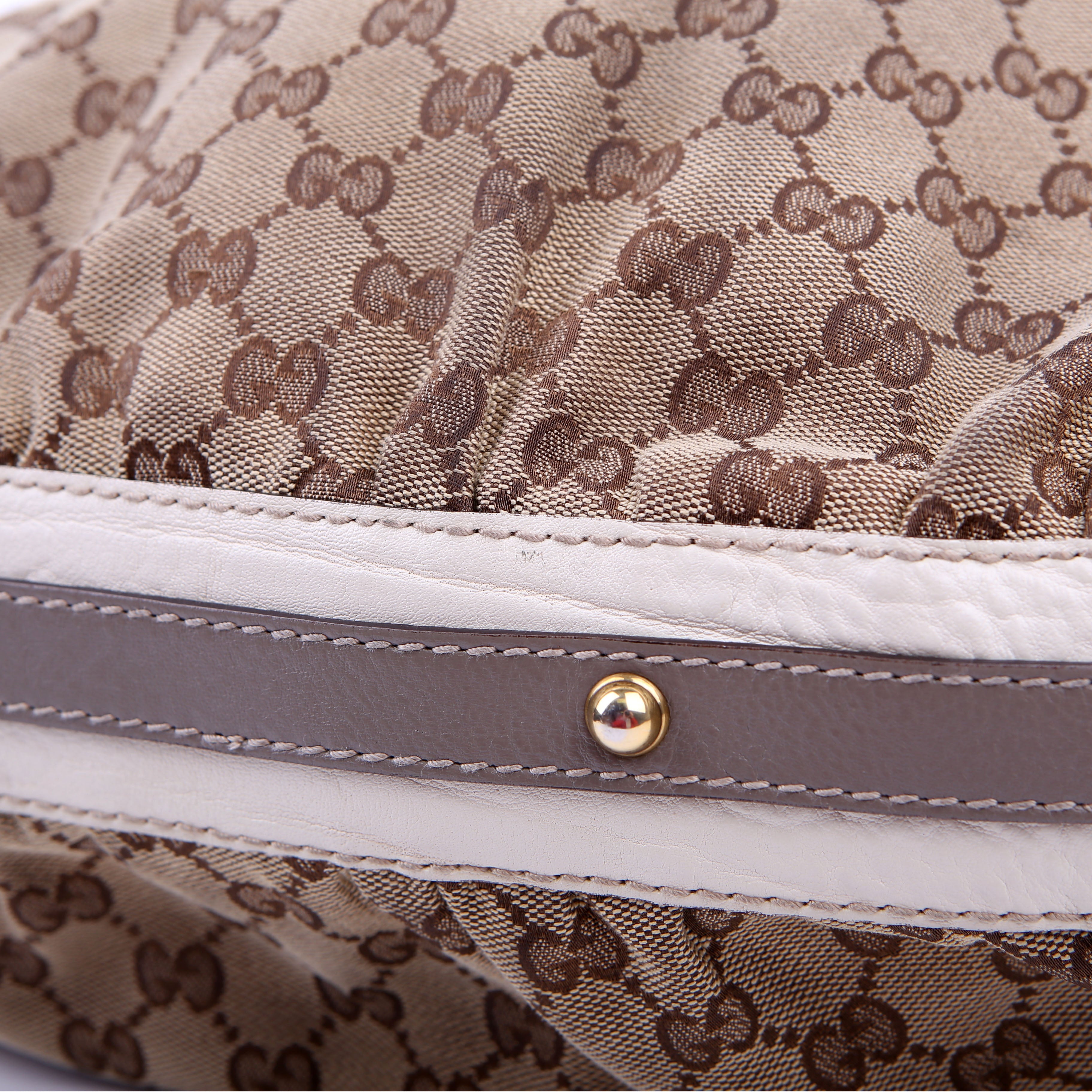 223952 GG Canvas Hobo Medium Tan/White
