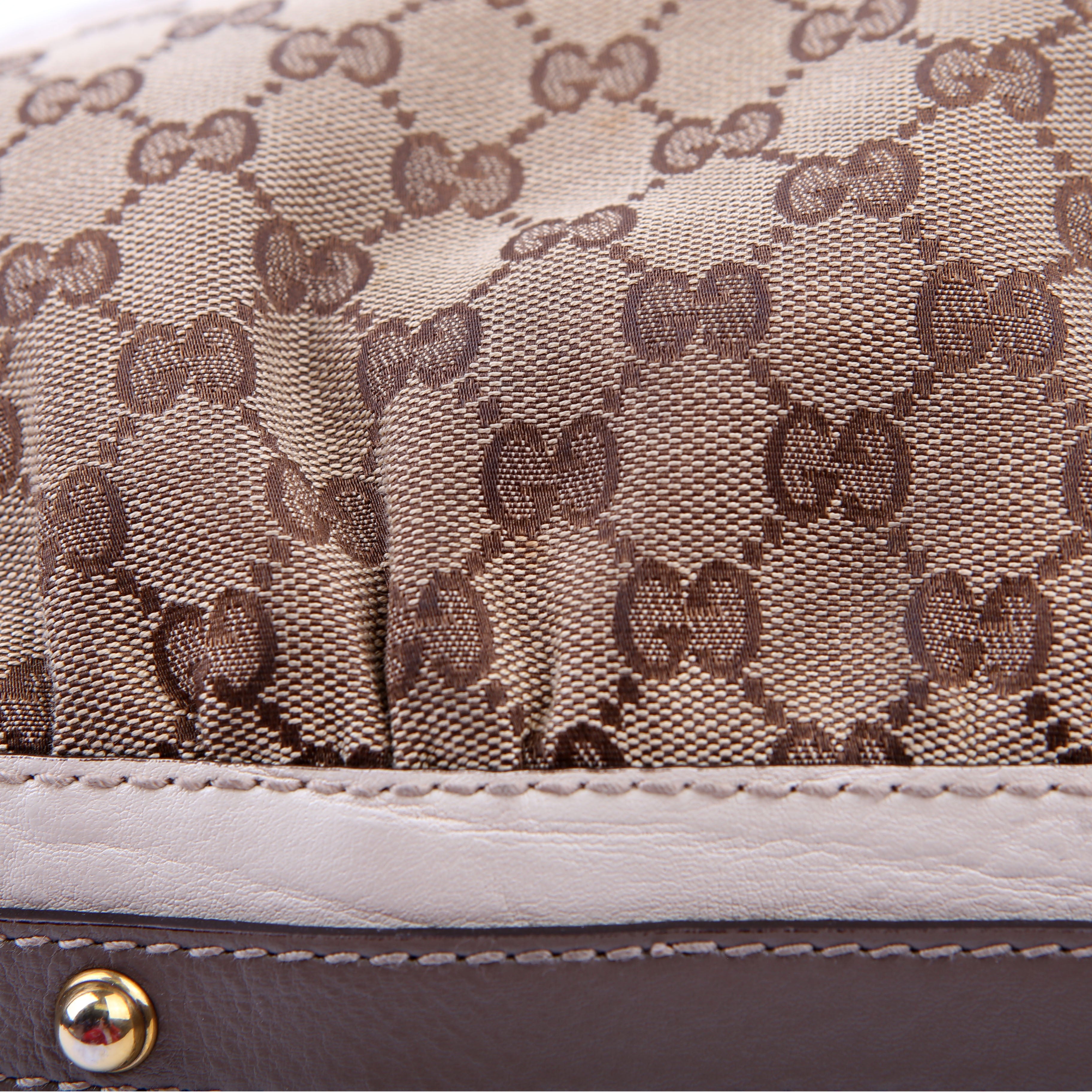 223952 GG Canvas Hobo Medium Tan/White