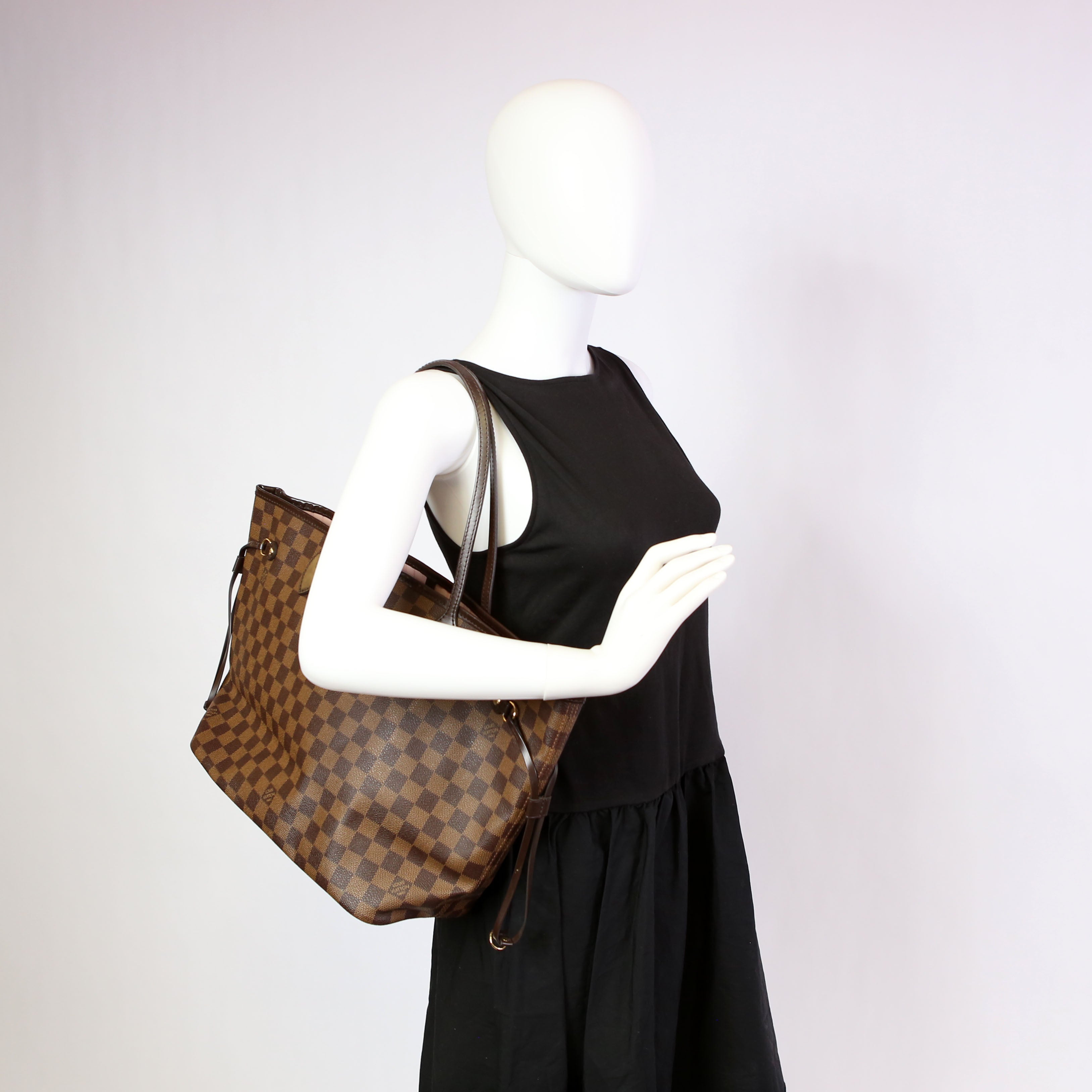 Neverfull with Wallet MM Damier Ebene