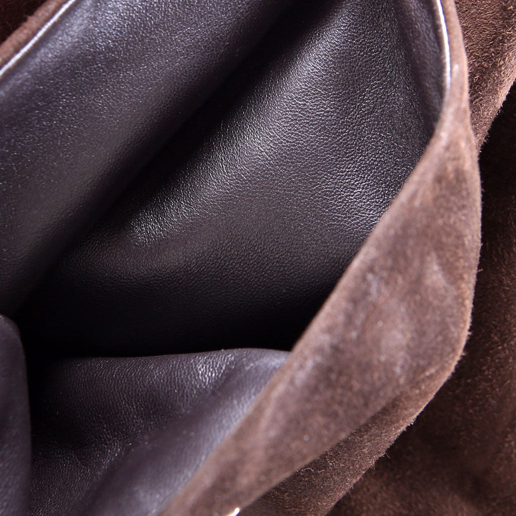 Block Heel Suede Knee Boots Size 38 Brown