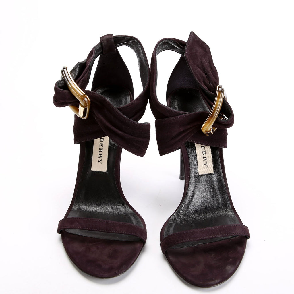 Trench Buckle Heels Suede Size 37