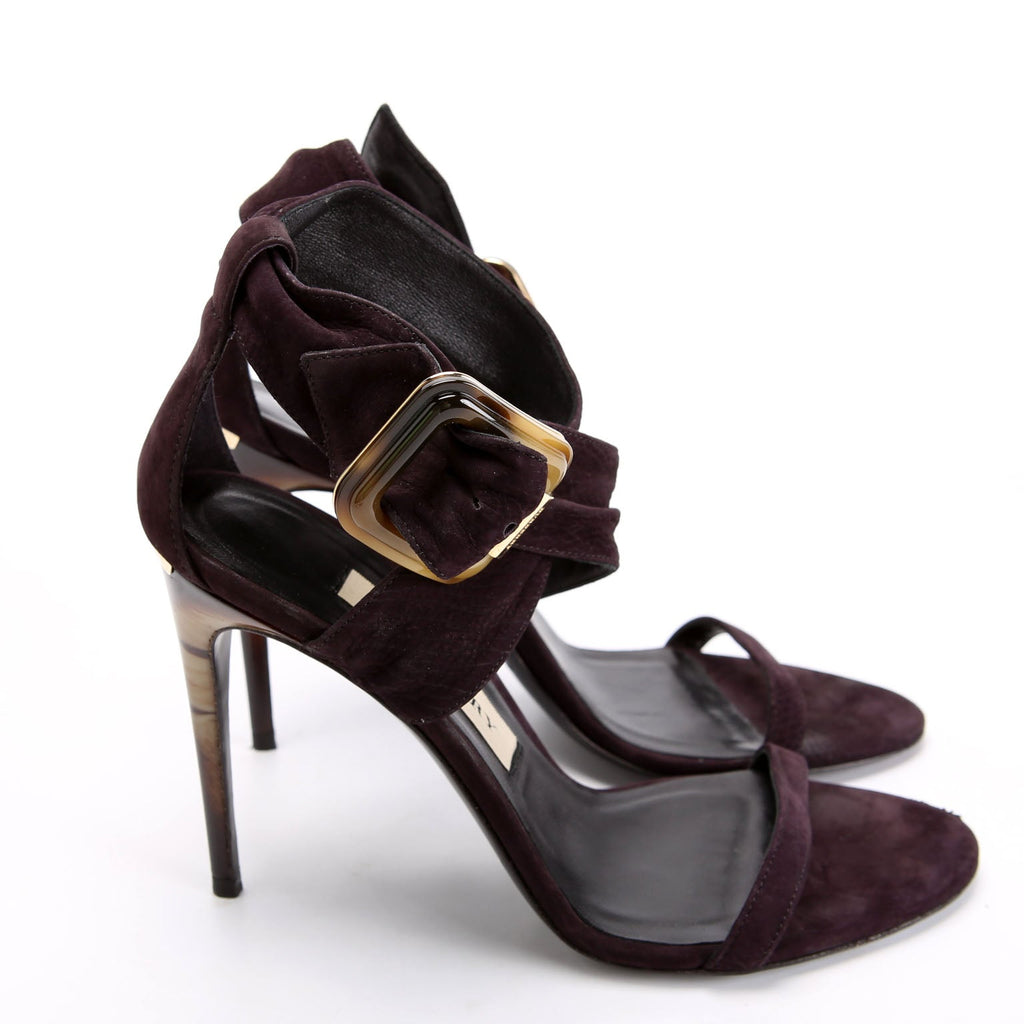 Trench Buckle Heels Suede Size 37