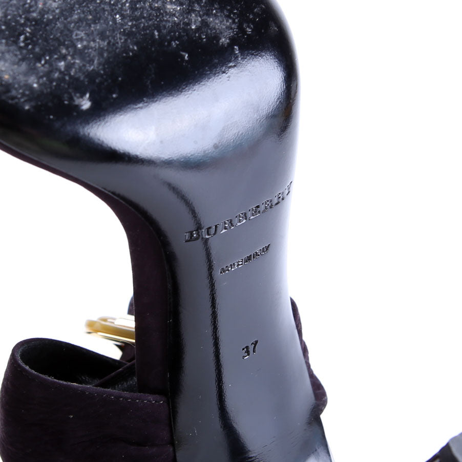 Trench Buckle Heels Suede Size 37