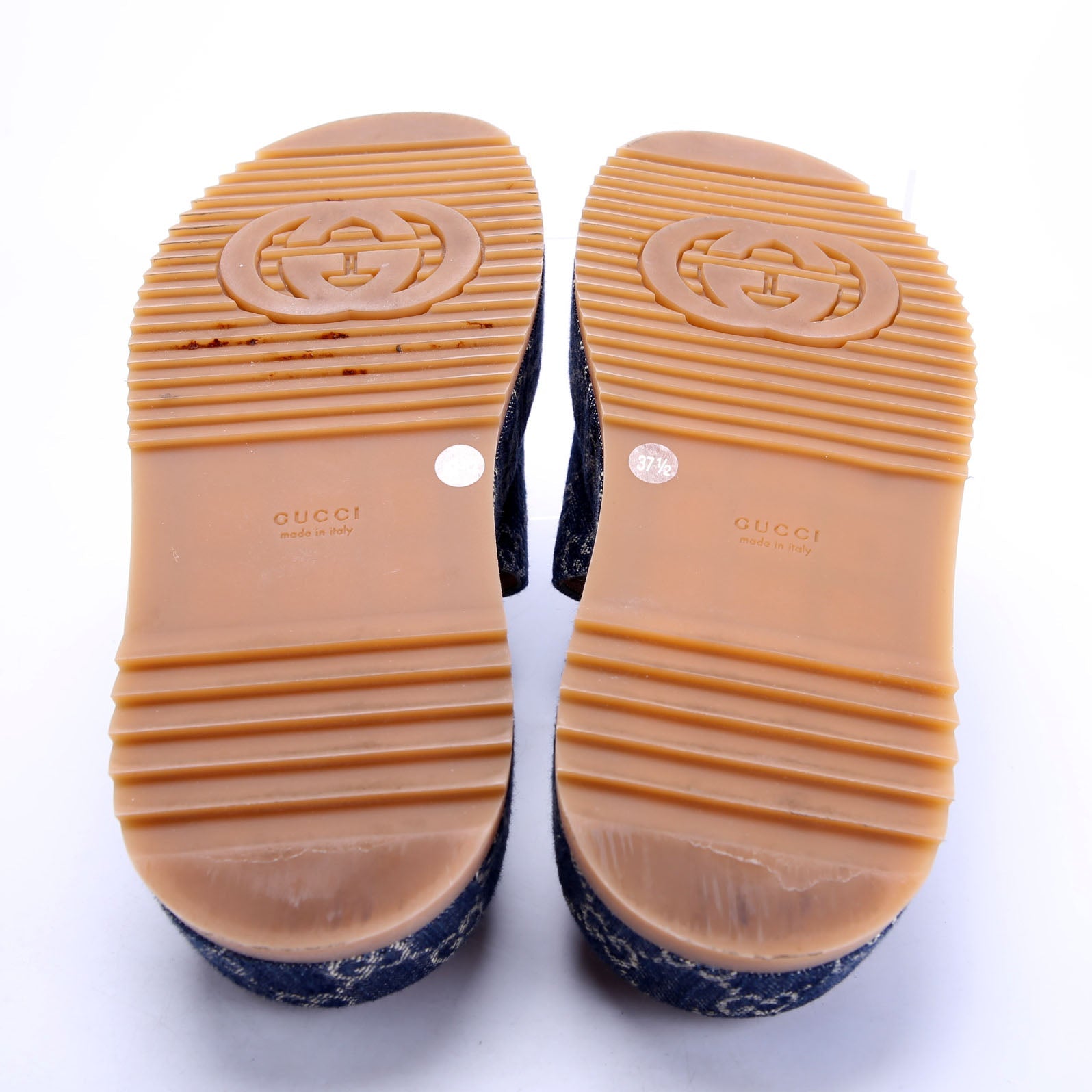 GG Denim Platform Slides Size 37.5