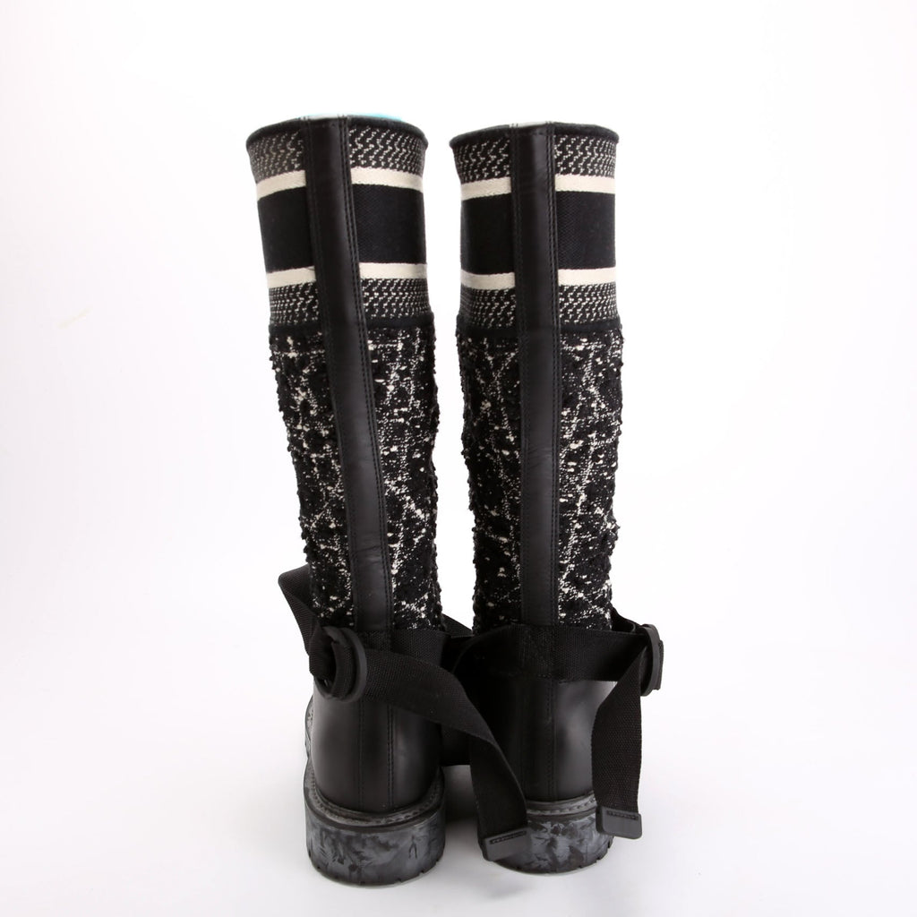 D-Major Tweed Calf Ankle Boots Size 36.5
