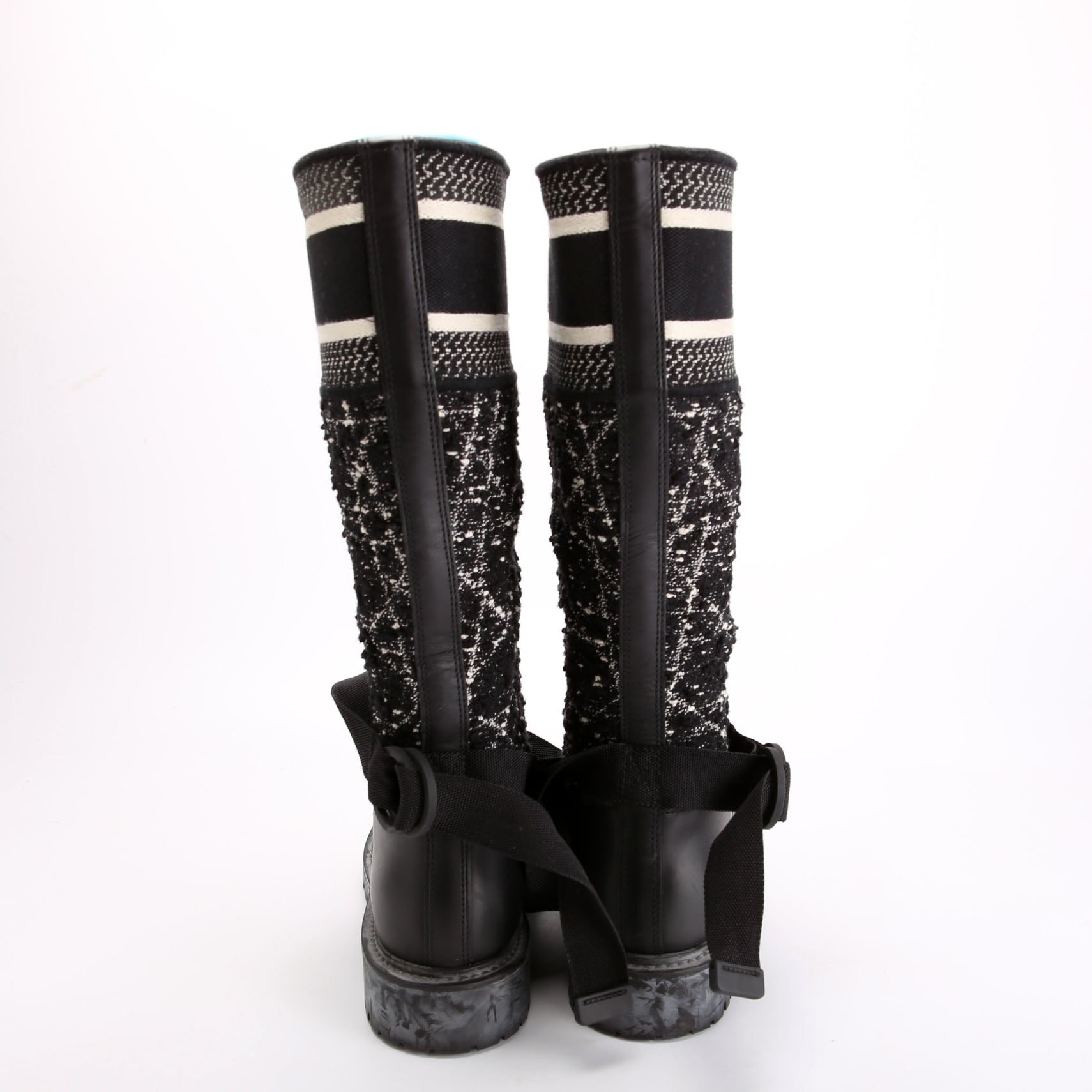 D-Major Tweed Calf Ankle Boots Size 36.5