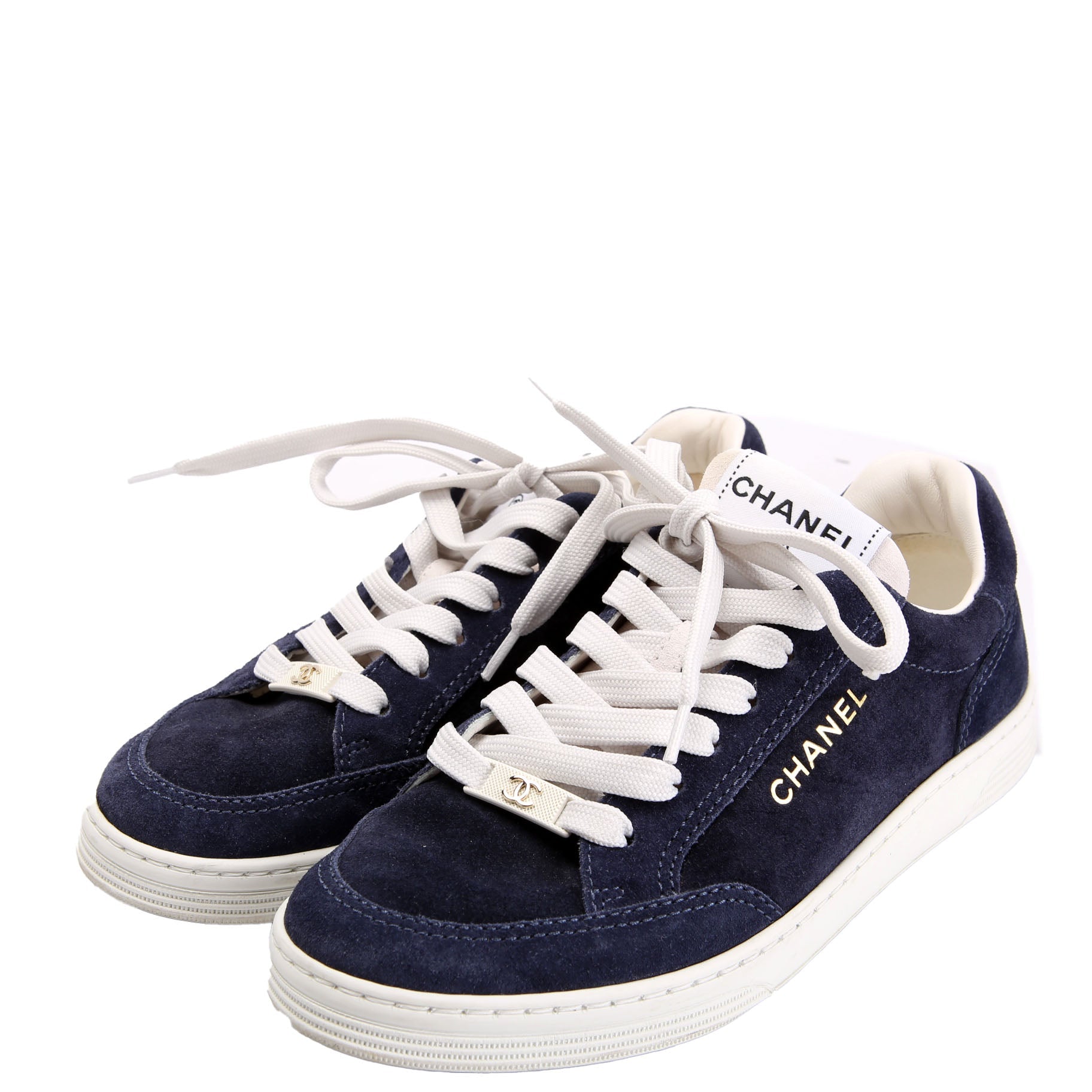 CC Logo Suede Sneakers Size 36 Blue