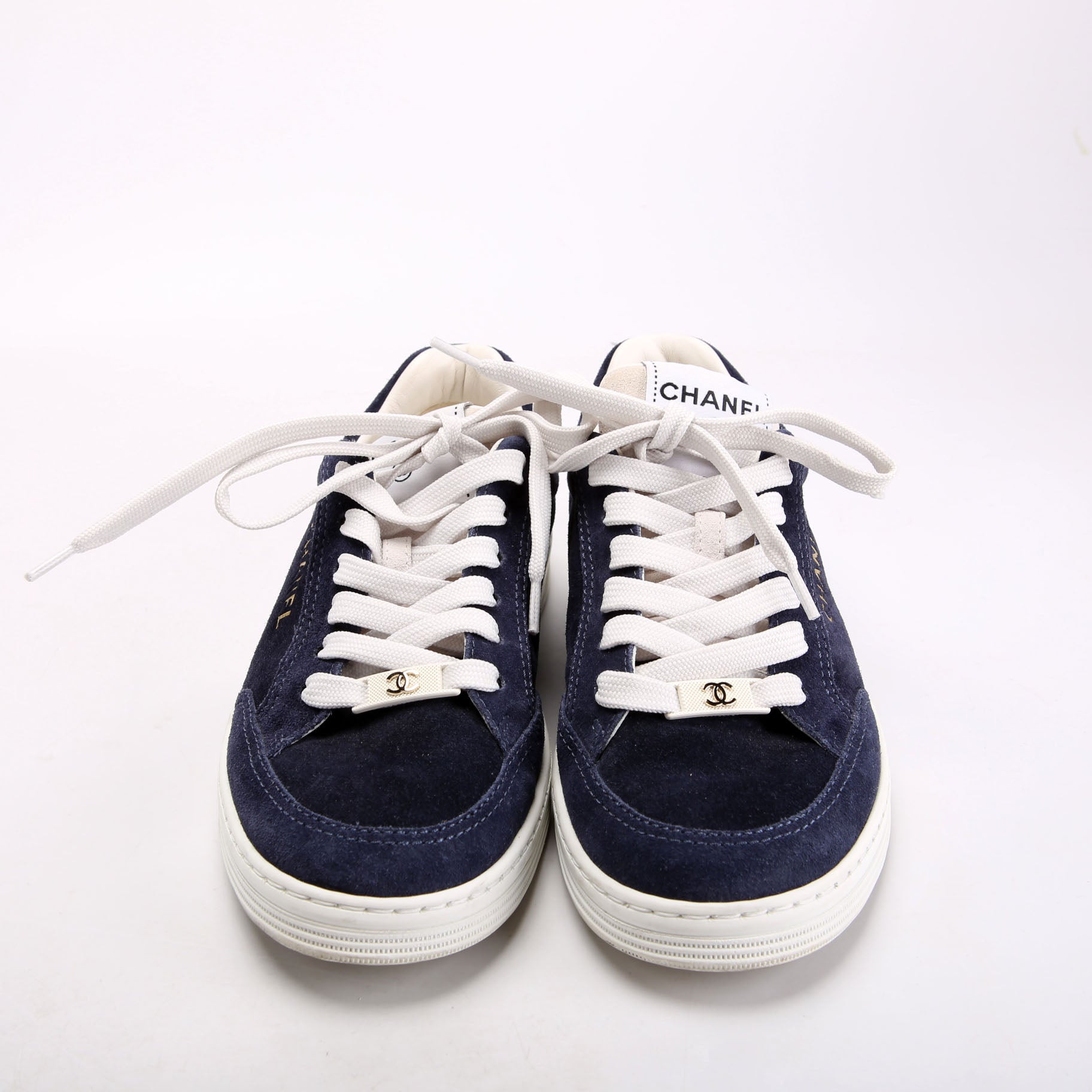 CC Logo Suede Sneakers Size 36 Blue