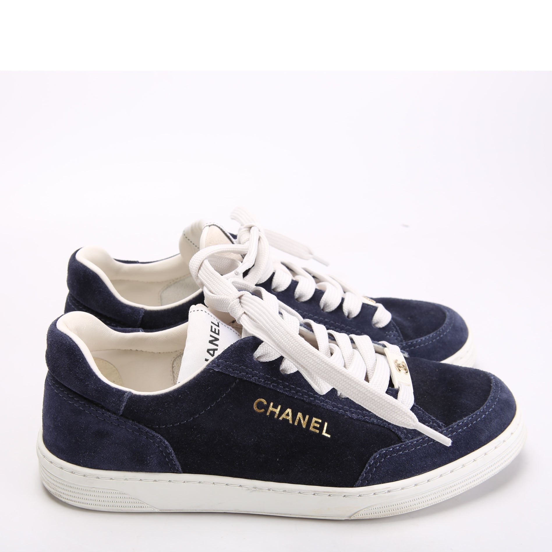 CC Logo Suede Sneakers Size 36 Blue