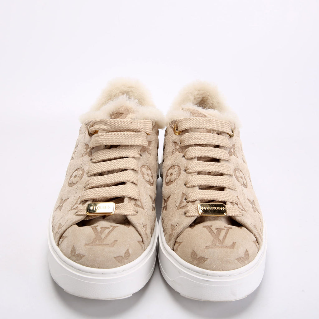 Timeout Sneakers Suede Shearling Size 36 Taupe
