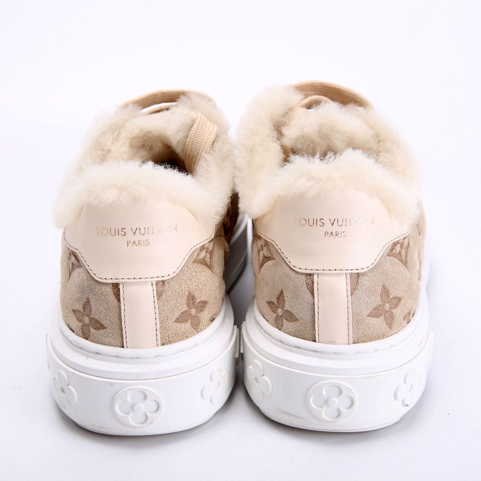 Timeout Sneakers Suede Shearling Size 36 Taupe