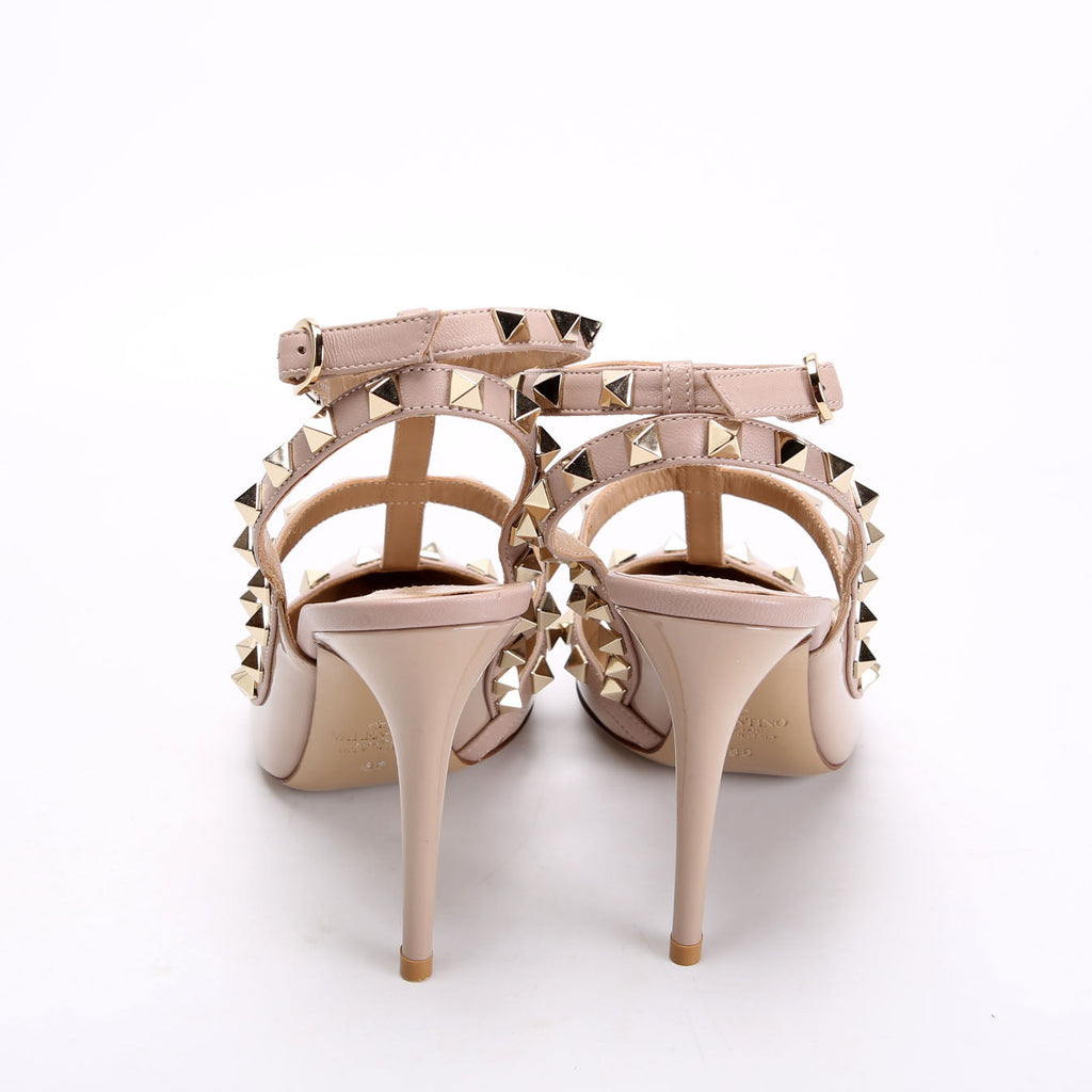 Rockstud Caged Heels Size 36 Taupe