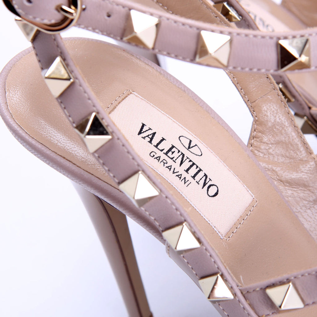 Rockstud Caged Heels Size 36 Taupe