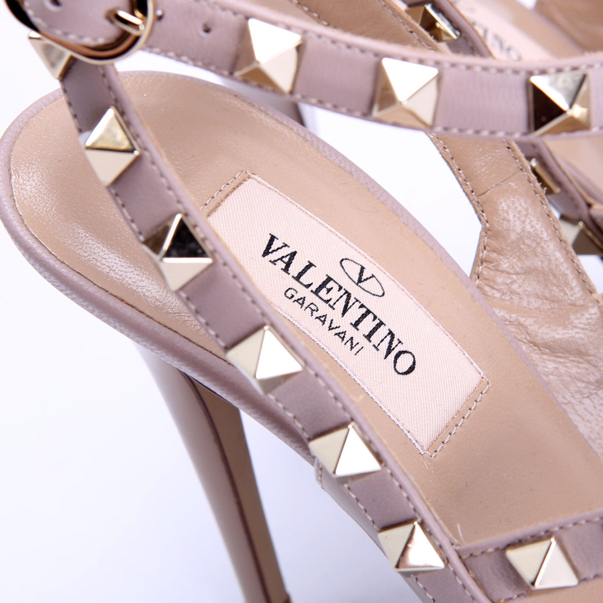 Rockstud Caged Heels Size 36 Taupe