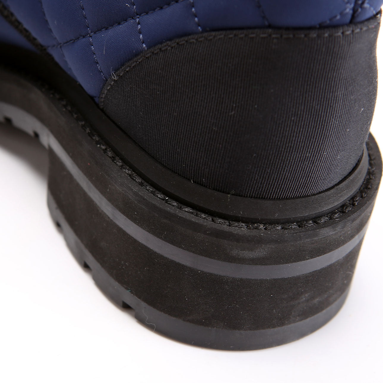 Quilted CC Cap Toe Combat Boots Size 36 Blue
