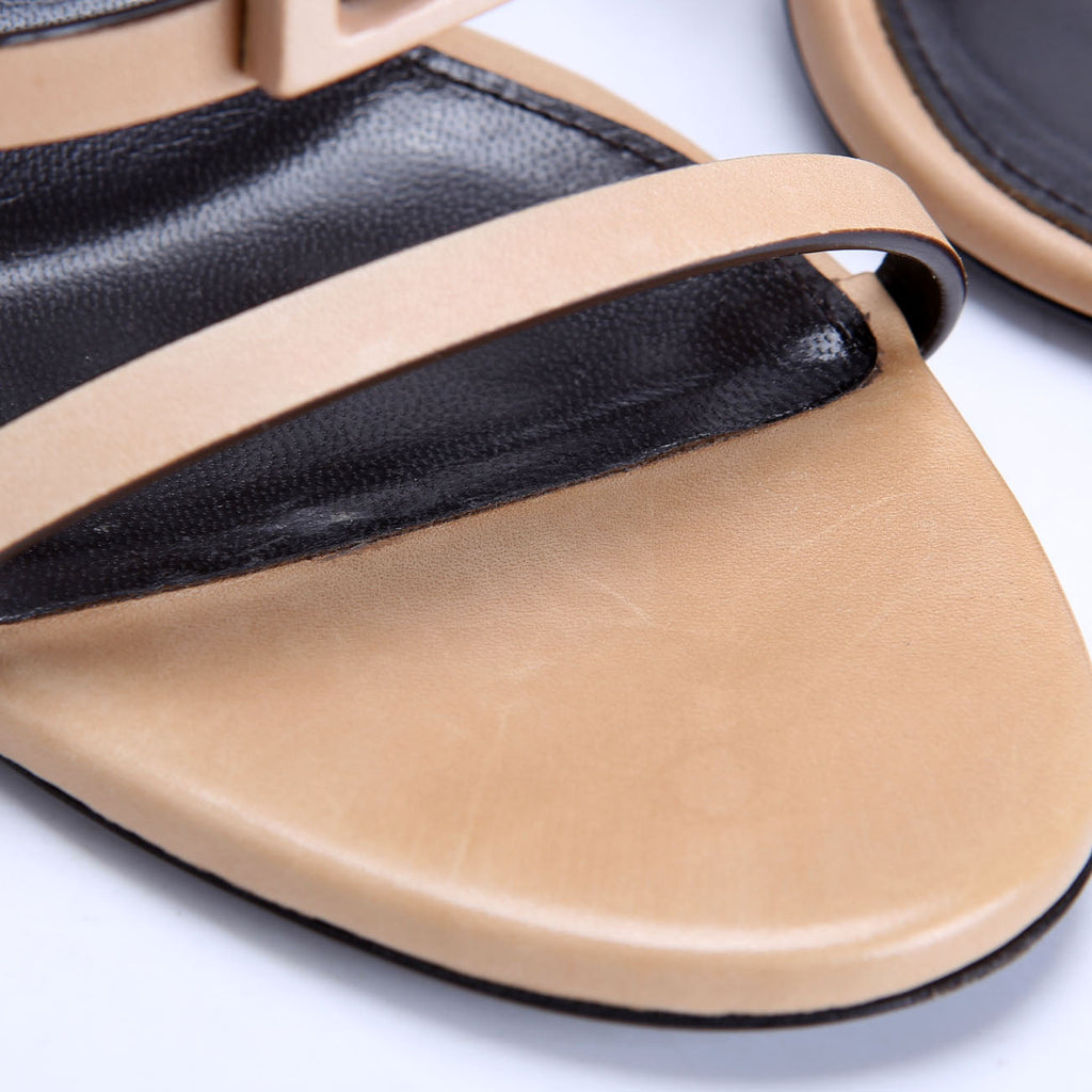 Cassandra Monogram Sandals 100 Size 36 Tan