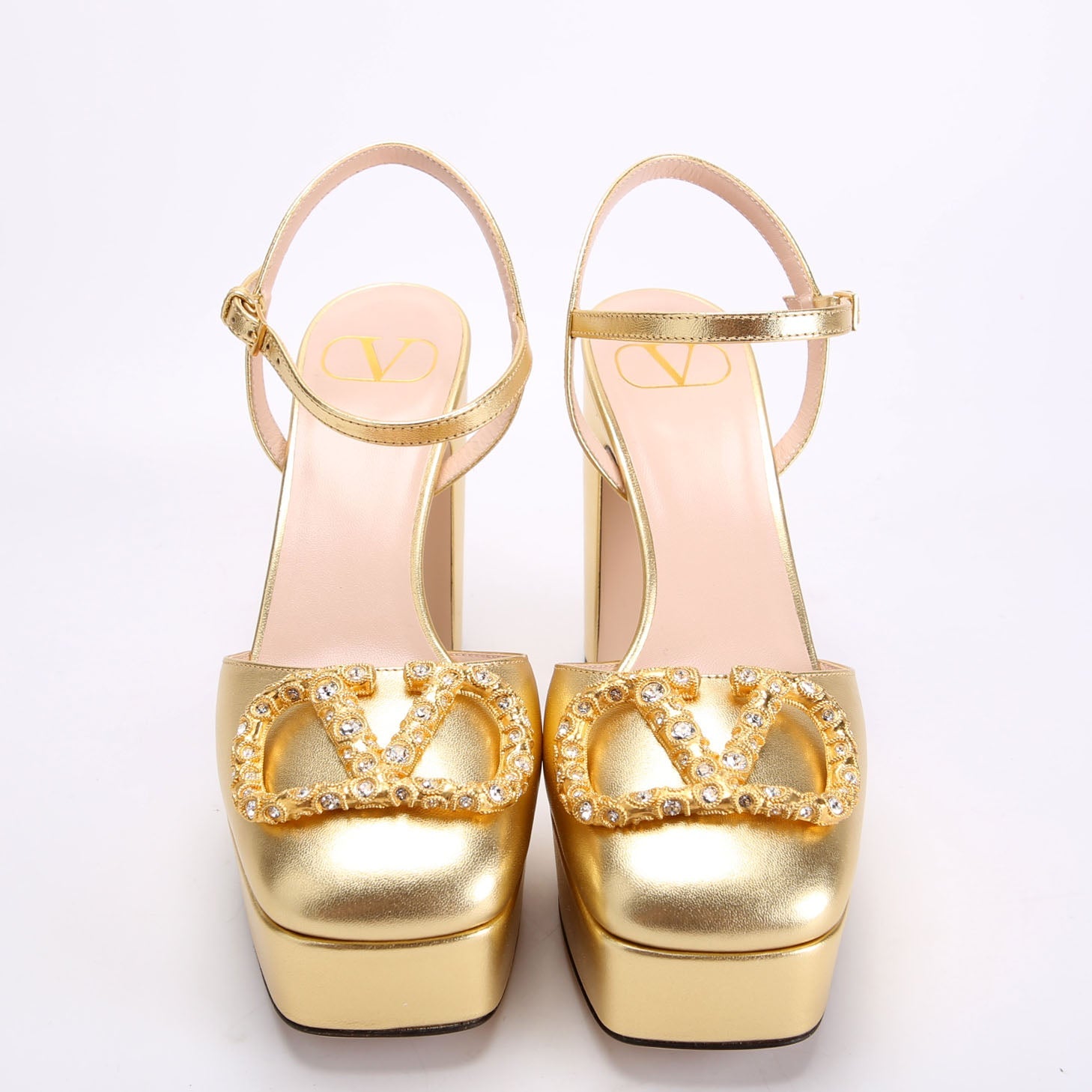 VLogo Platform Pumps Size 36 Gold