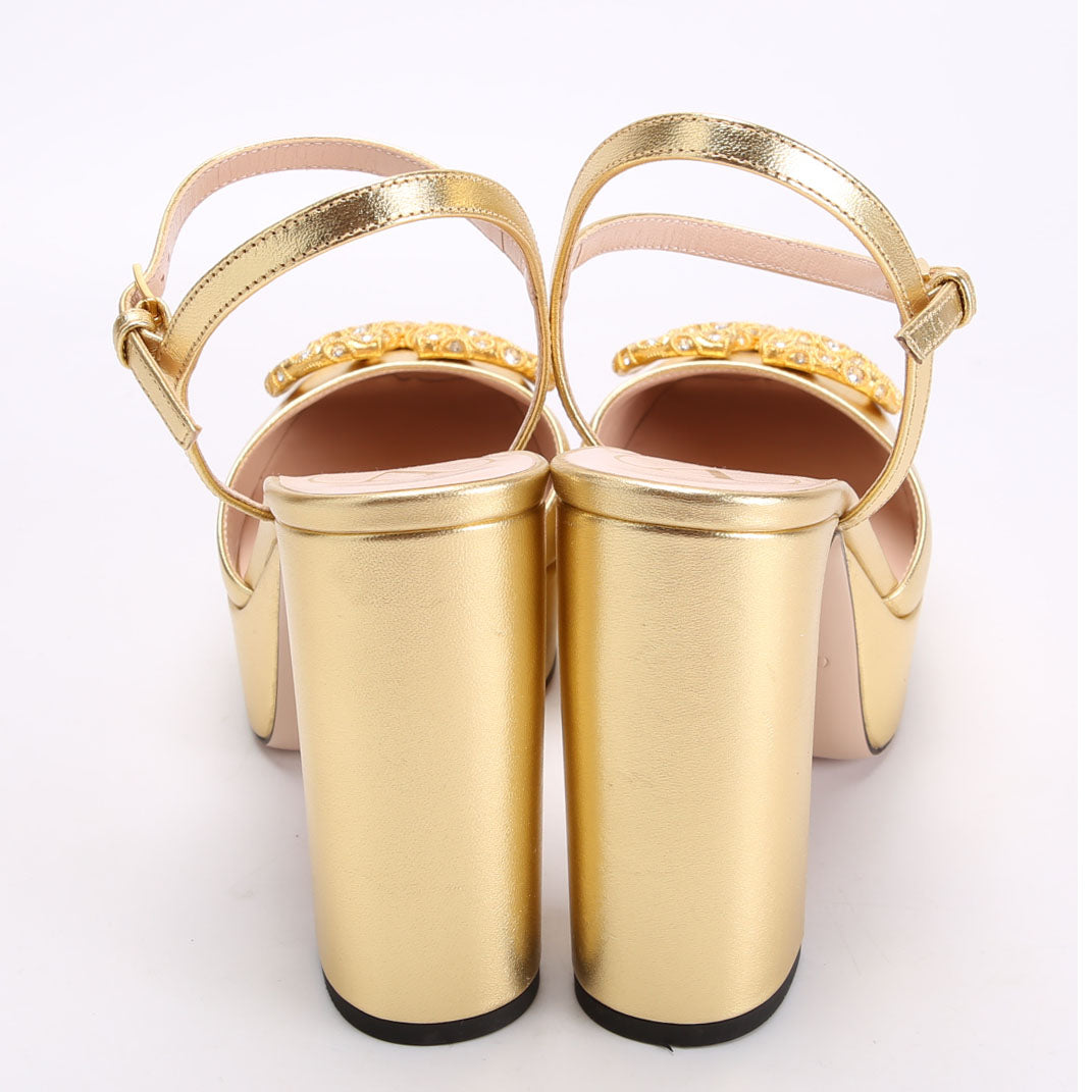VLogo Platform Pumps Size 36 Gold