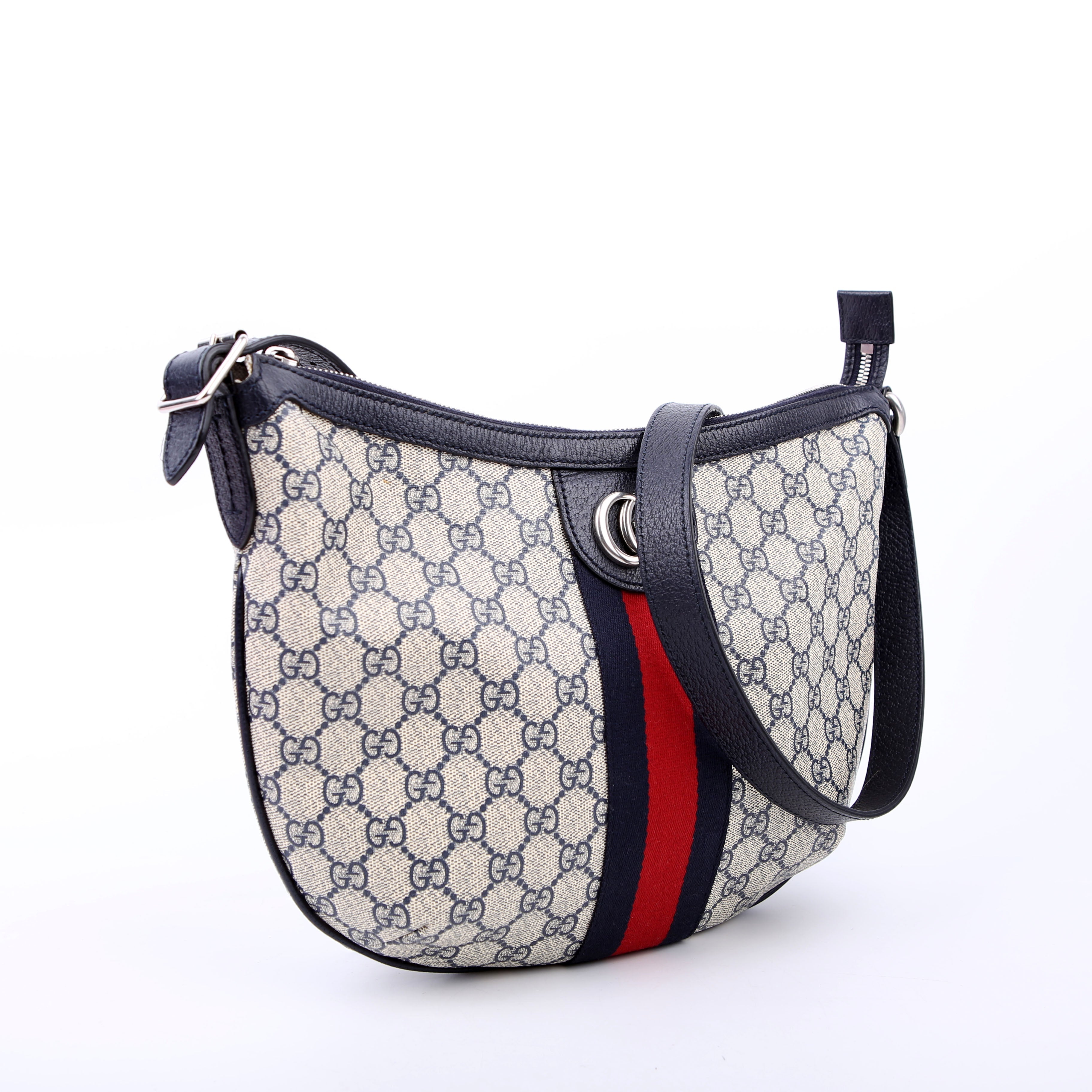 Gucci 598125 Ophidia GG Supreme Small Shoulder Bag Navy