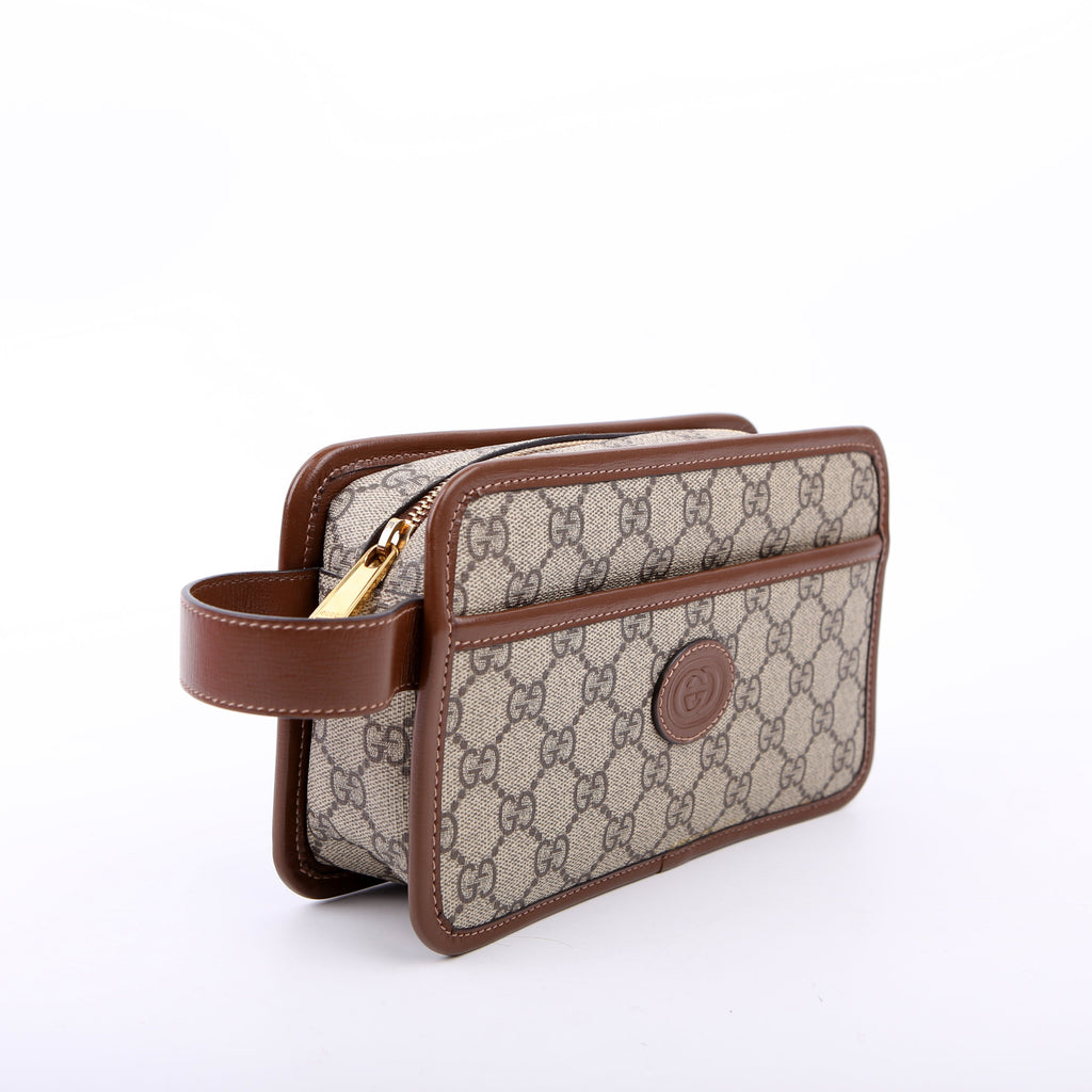 Gucci 625764 GG Supreme Travel Pouch Brown
