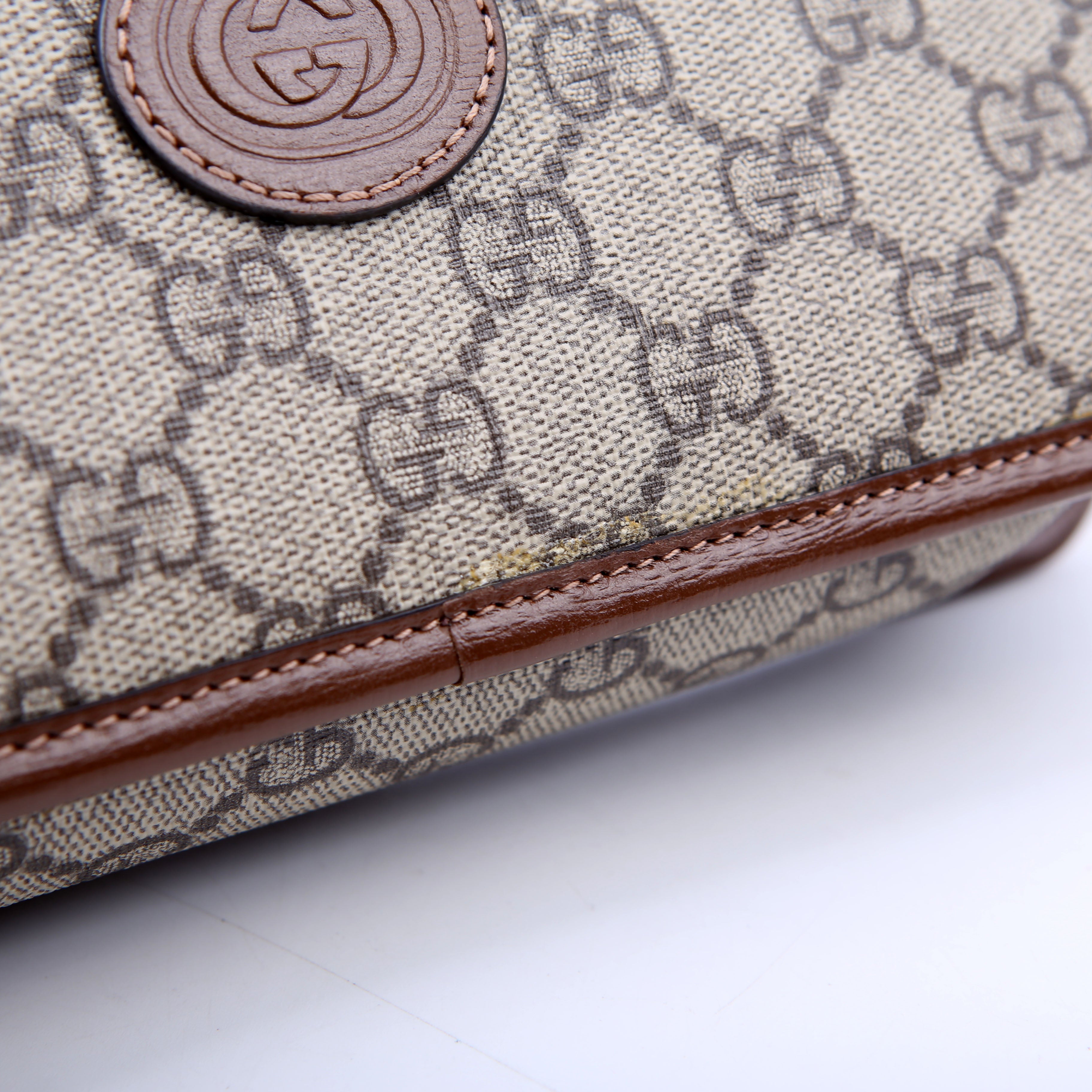 Gucci 625764 GG Supreme Travel Pouch Brown