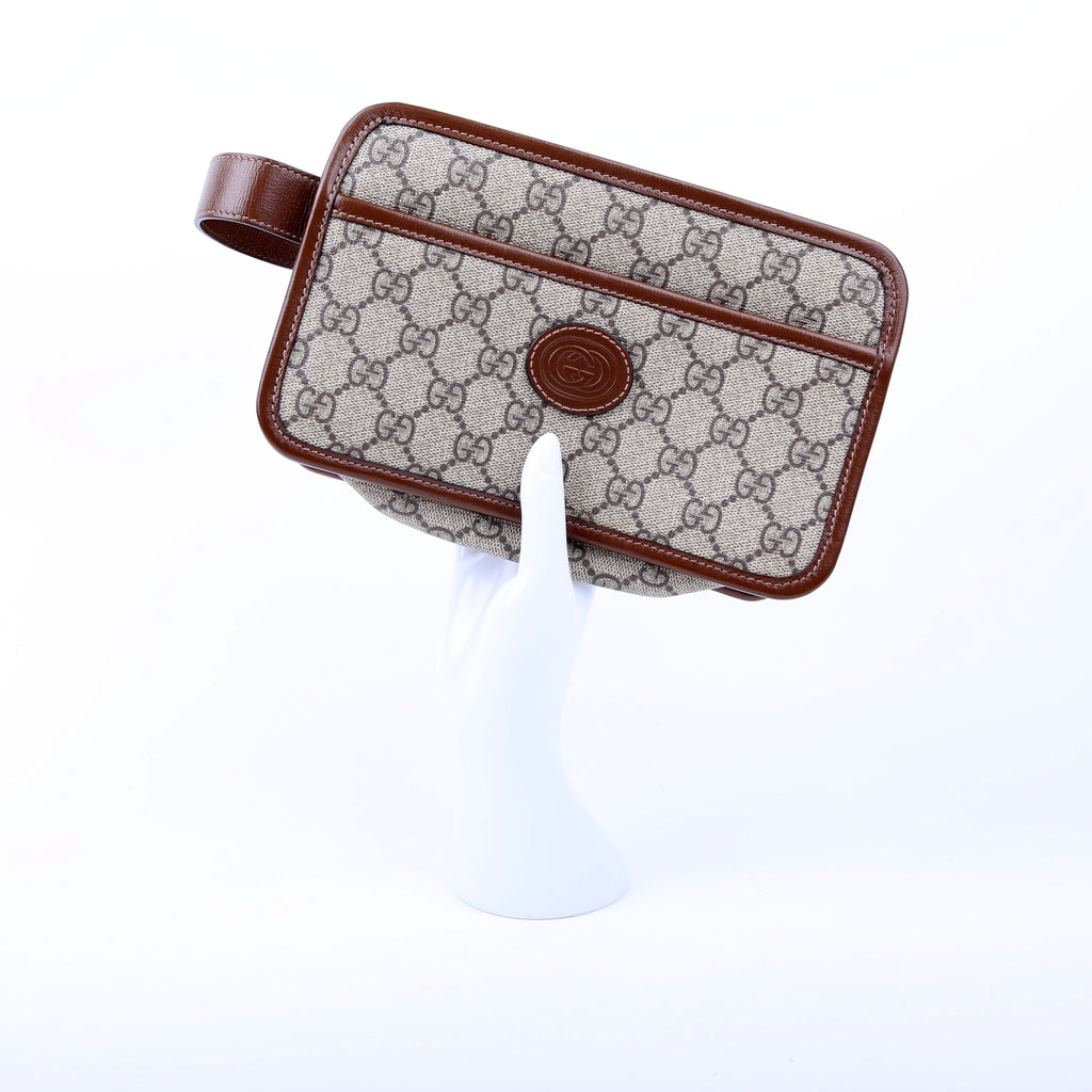 Gucci 625764 GG Supreme Travel Pouch Brown