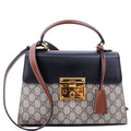 453188 Padlock GG Supreme Top Handle Small Brown/Black