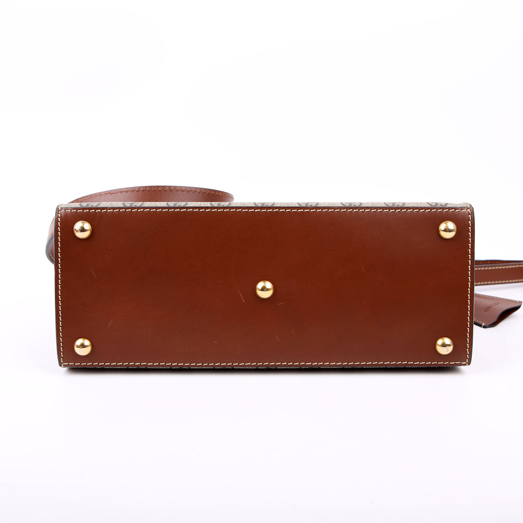 453188 Padlock GG Supreme Top Handle Small Brown/Black