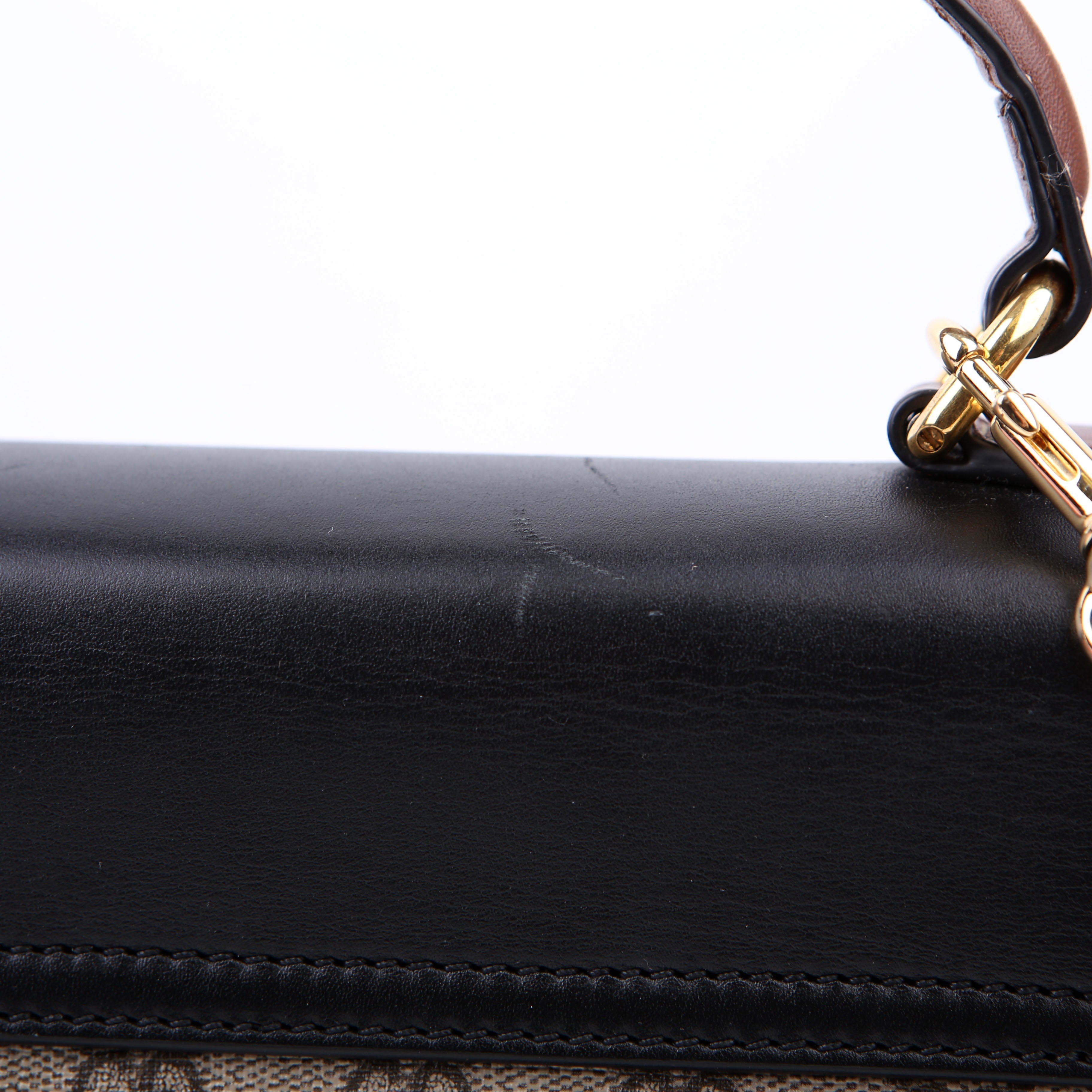 453188 Padlock GG Supreme Top Handle Small Brown/Black