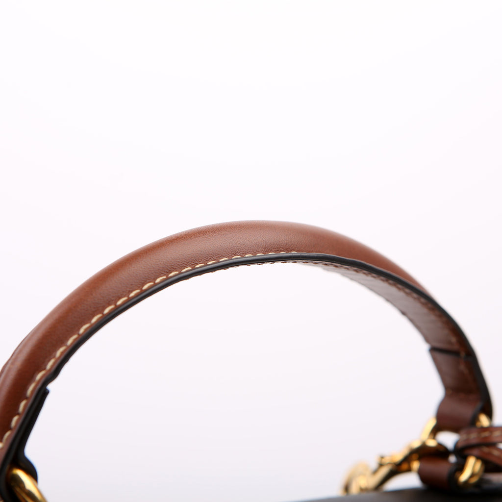 453188 Padlock GG Supreme Top Handle Small Brown/Black
