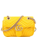 Gucci 446744 Marmont Leather Shoulder Mini Flap Yellow
