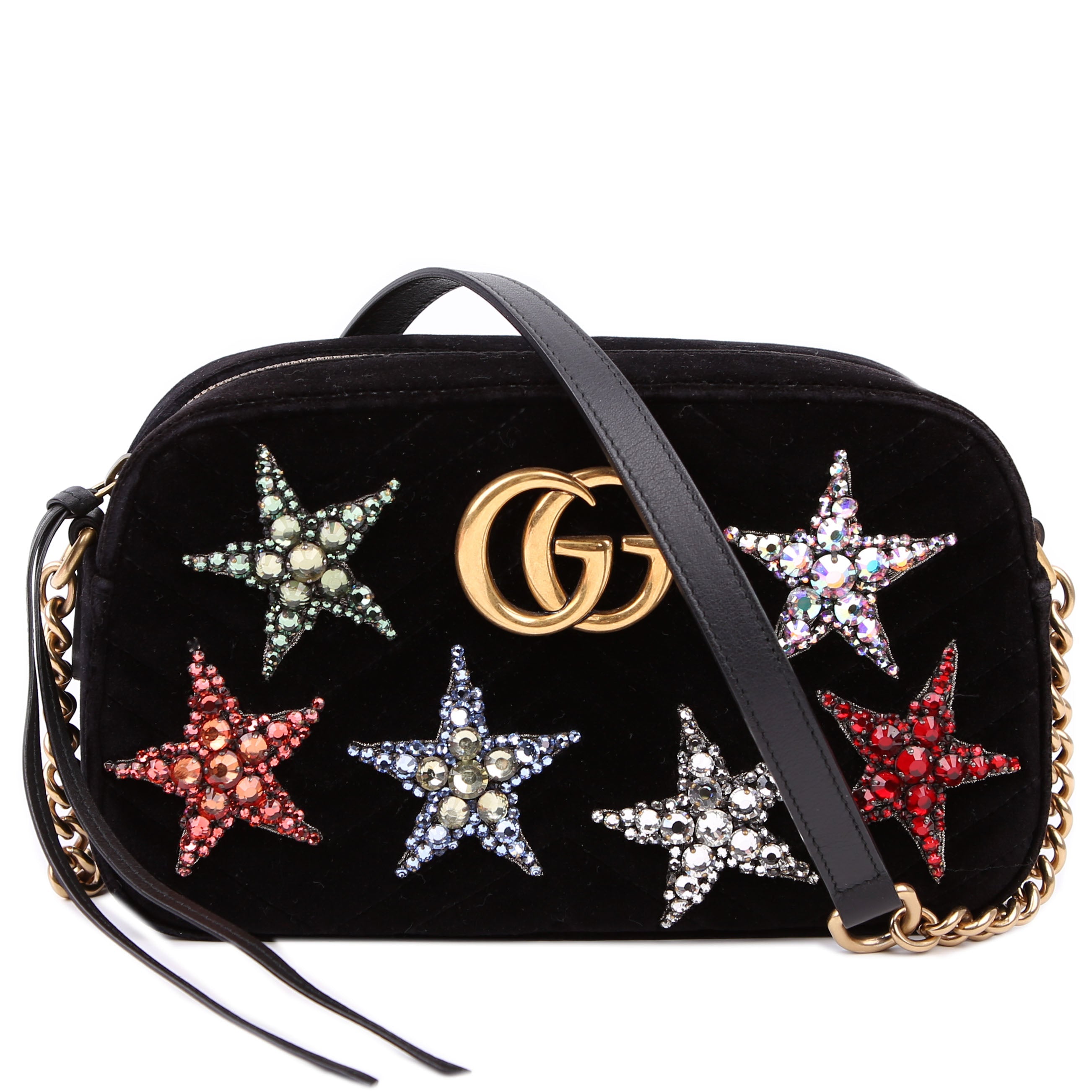 447632 Marmont Small Velvet Camera Black