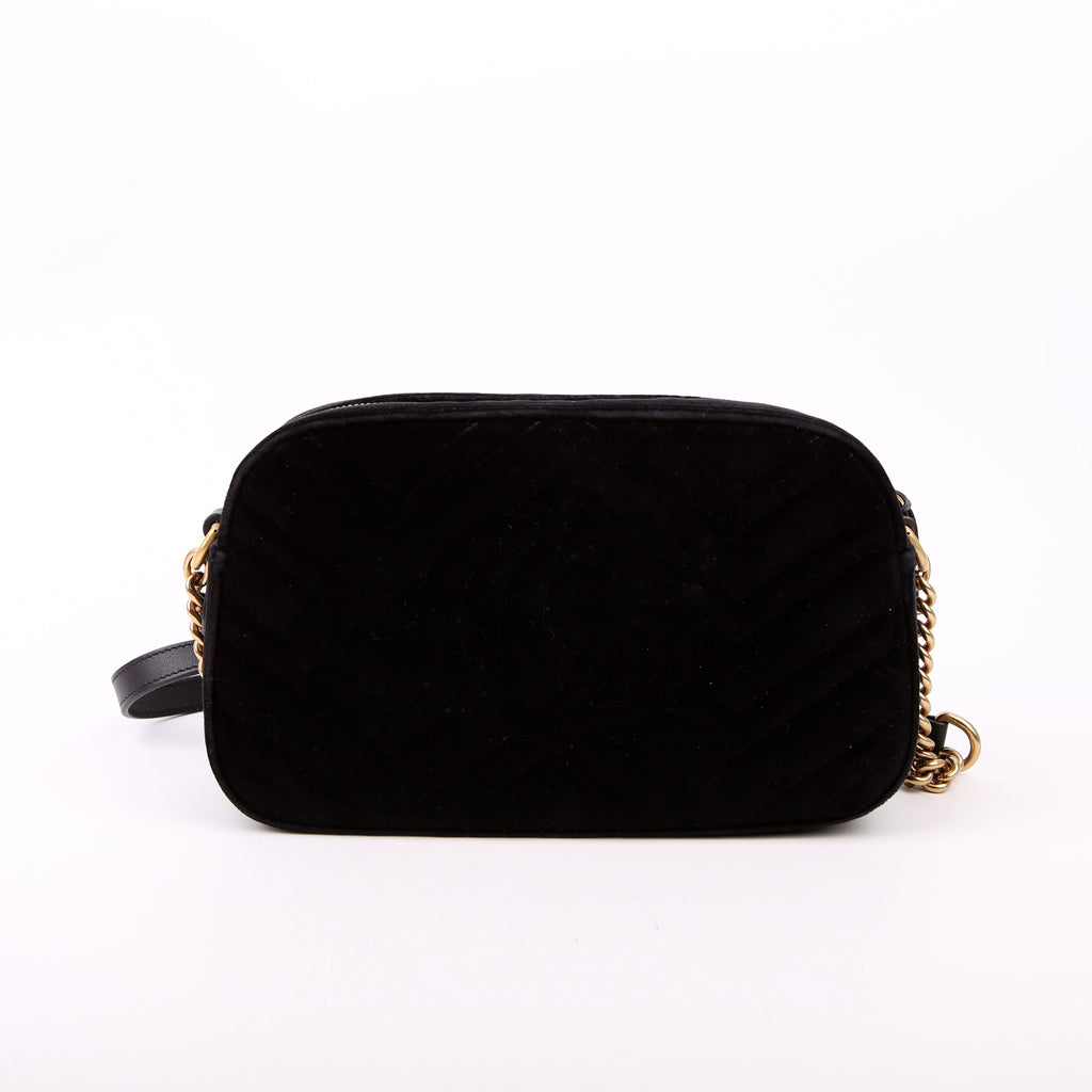447632 Marmont Small Velvet Camera Black