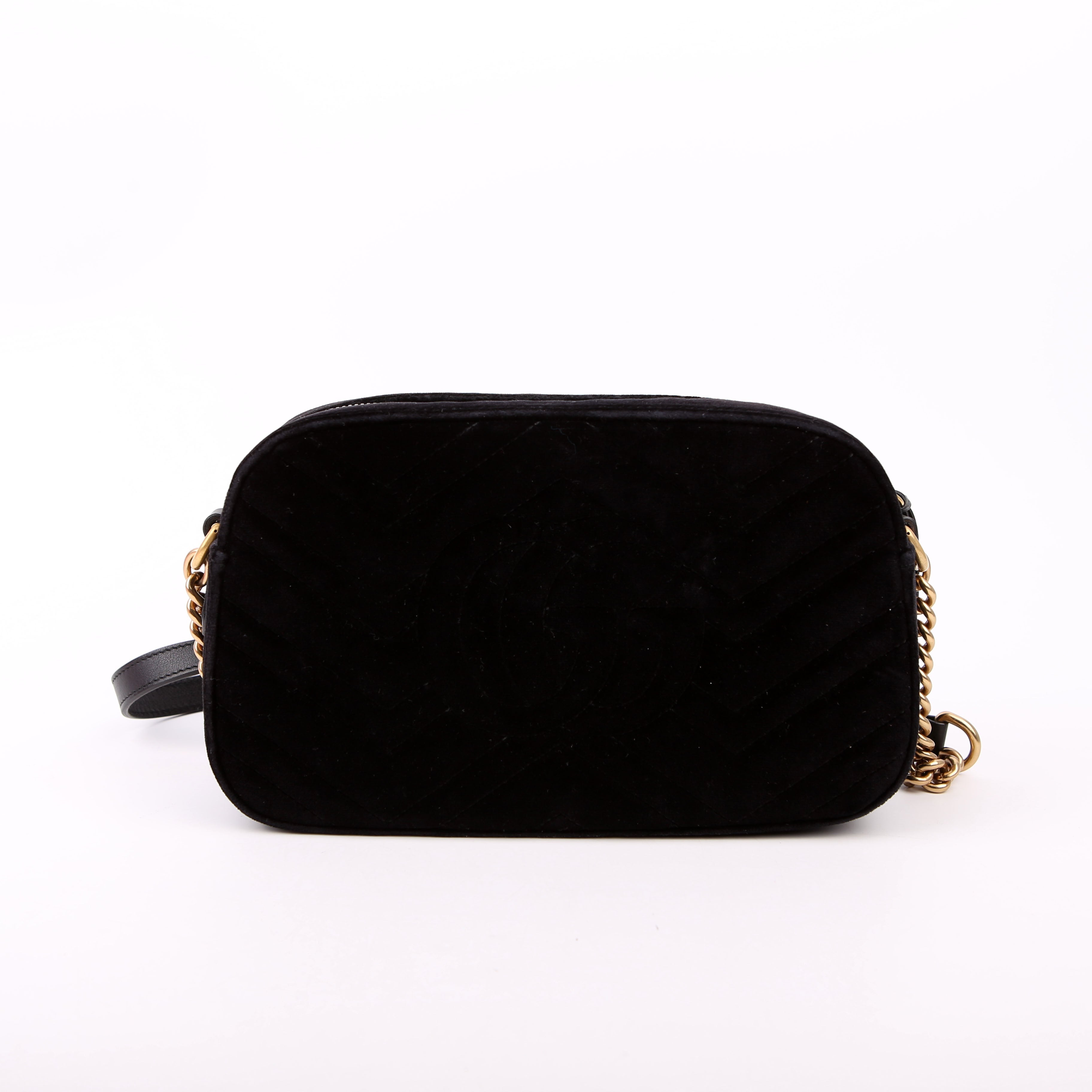 447632 Marmont Small Velvet Camera Black