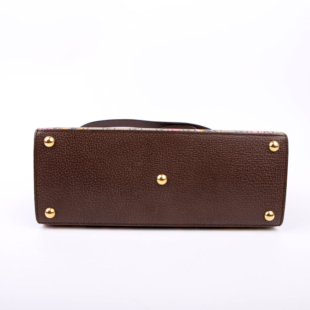 Gucci 453188 Padlock GG Supreme Top Handle Small Brown
