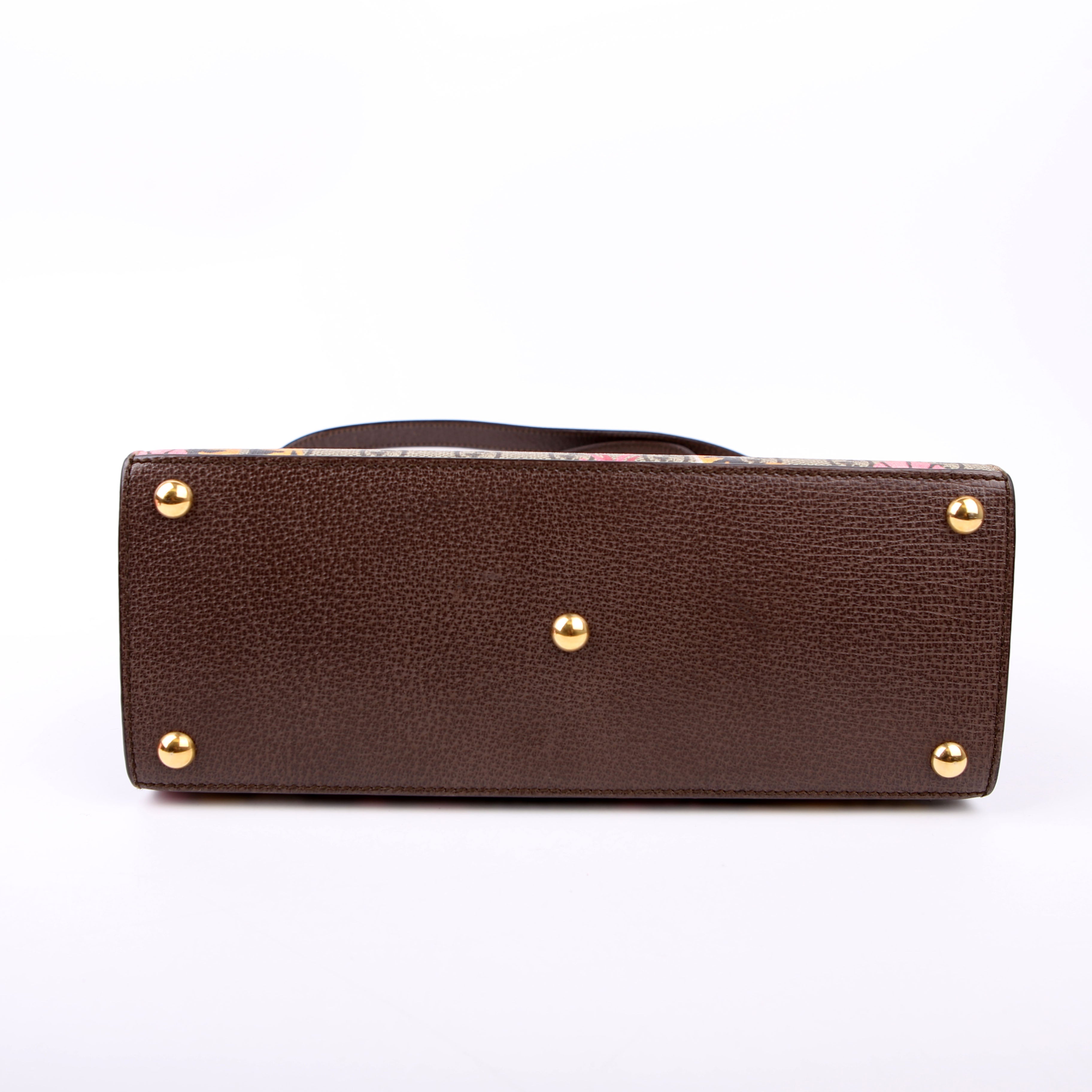 Gucci 453188 Padlock GG Supreme Top Handle Small Brown