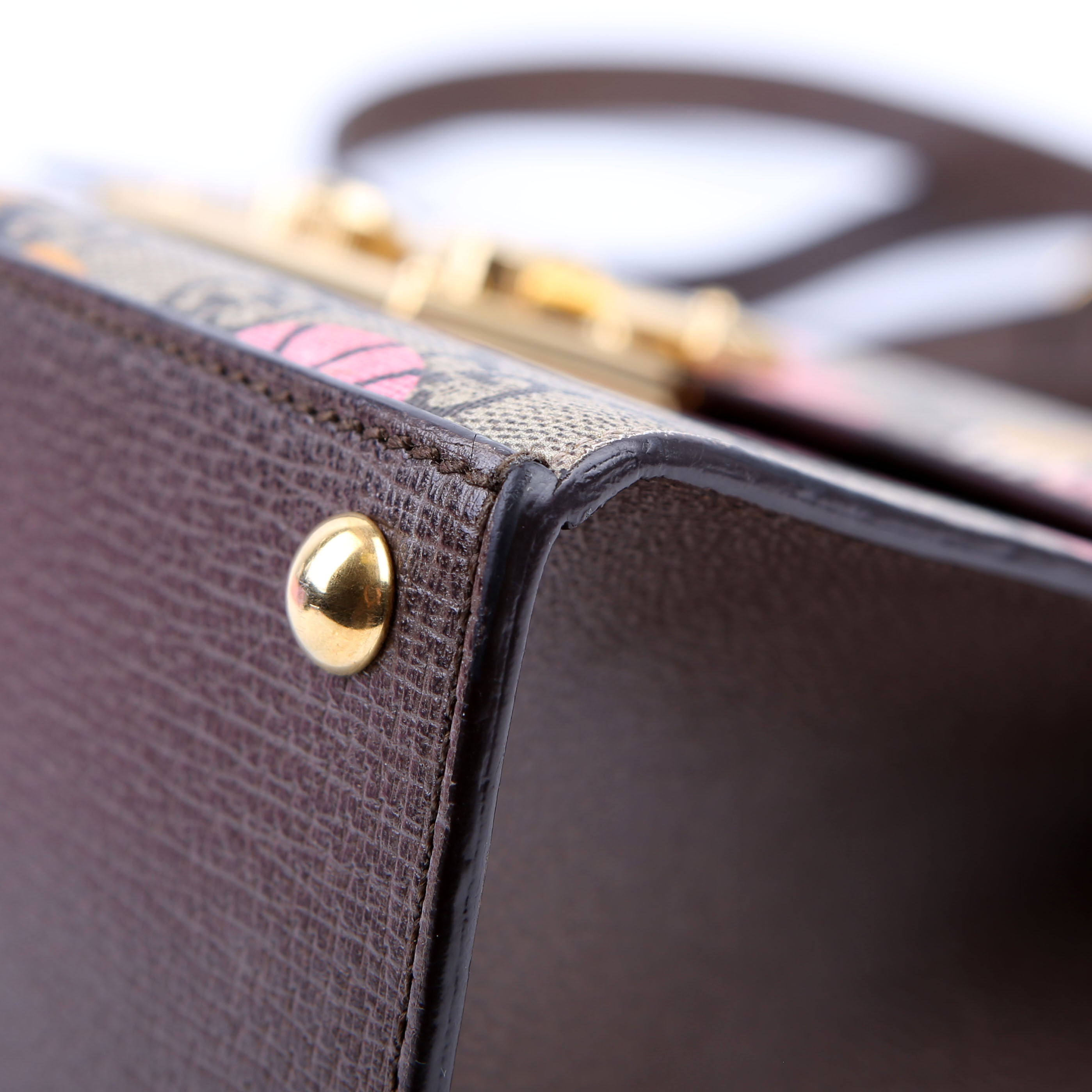 Gucci 453188 Padlock GG Supreme Top Handle Small Brown