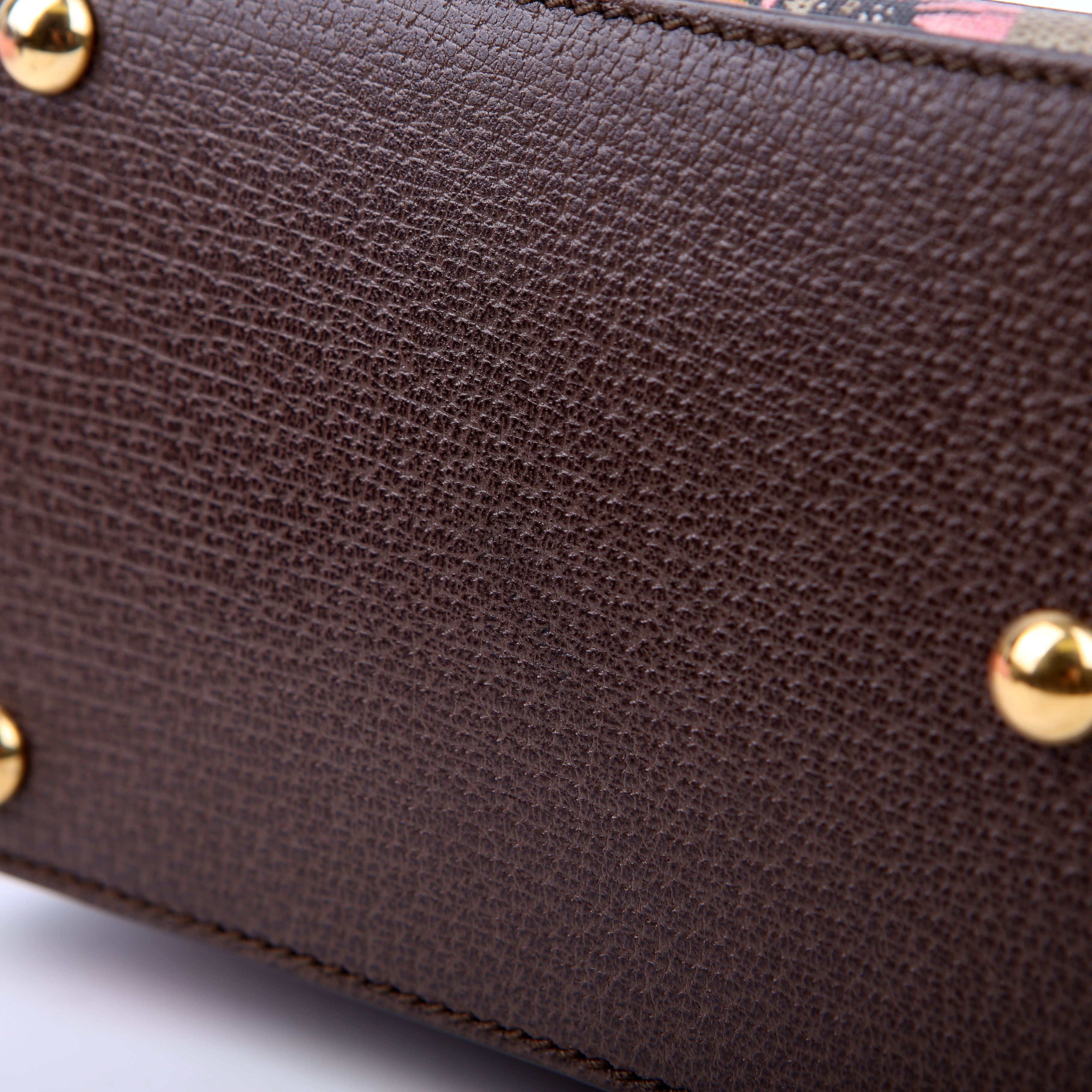 Gucci 453188 Padlock GG Supreme Top Handle Small Brown