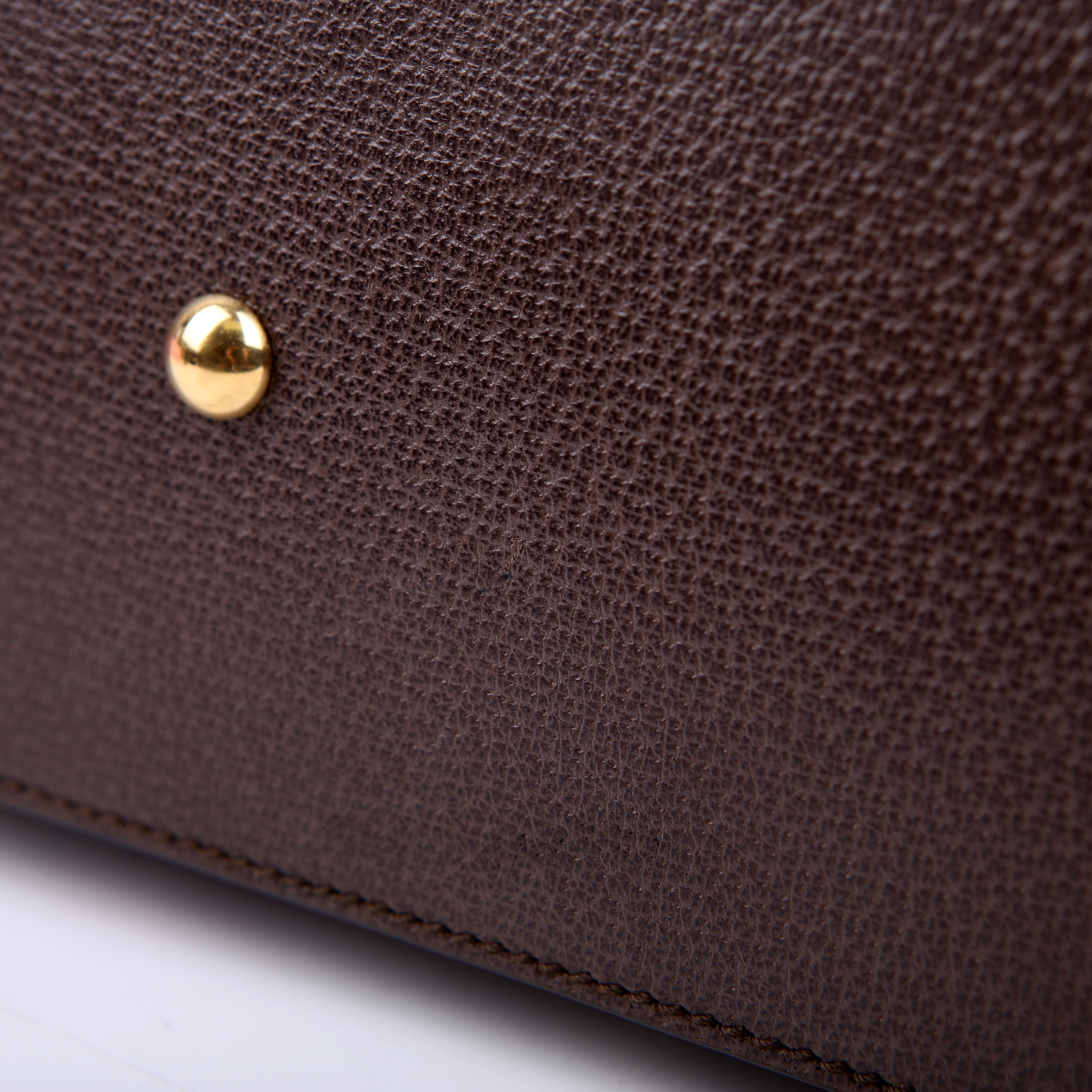 Gucci 453188 Padlock GG Supreme Top Handle Small Brown