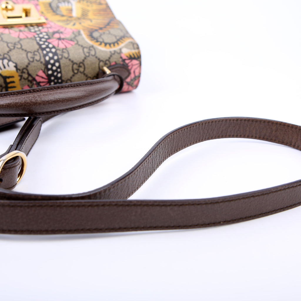 Gucci 453188 Padlock GG Supreme Top Handle Small Brown