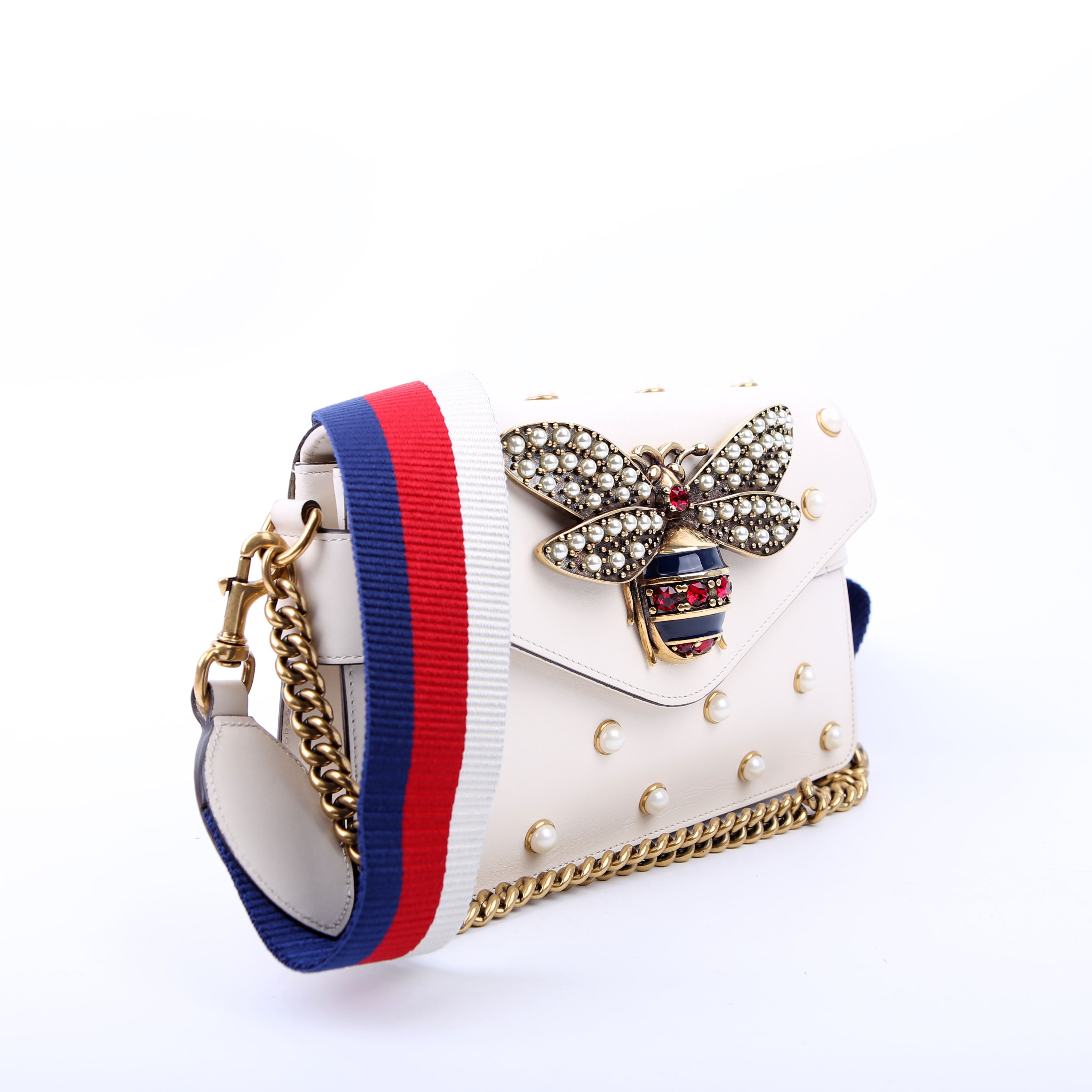 Gucci 453778 Broadway 2way Queen Margaret White