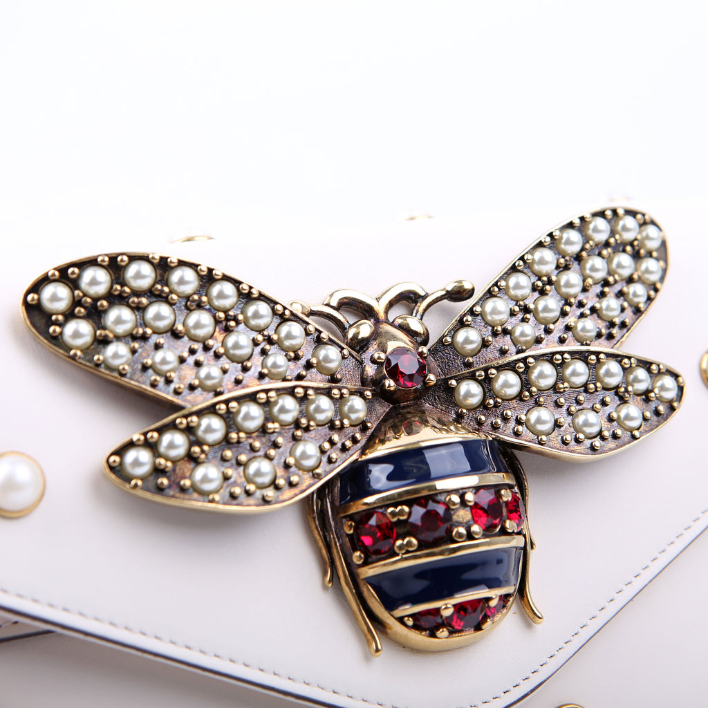 Gucci 453778 Broadway 2way Queen Margaret White