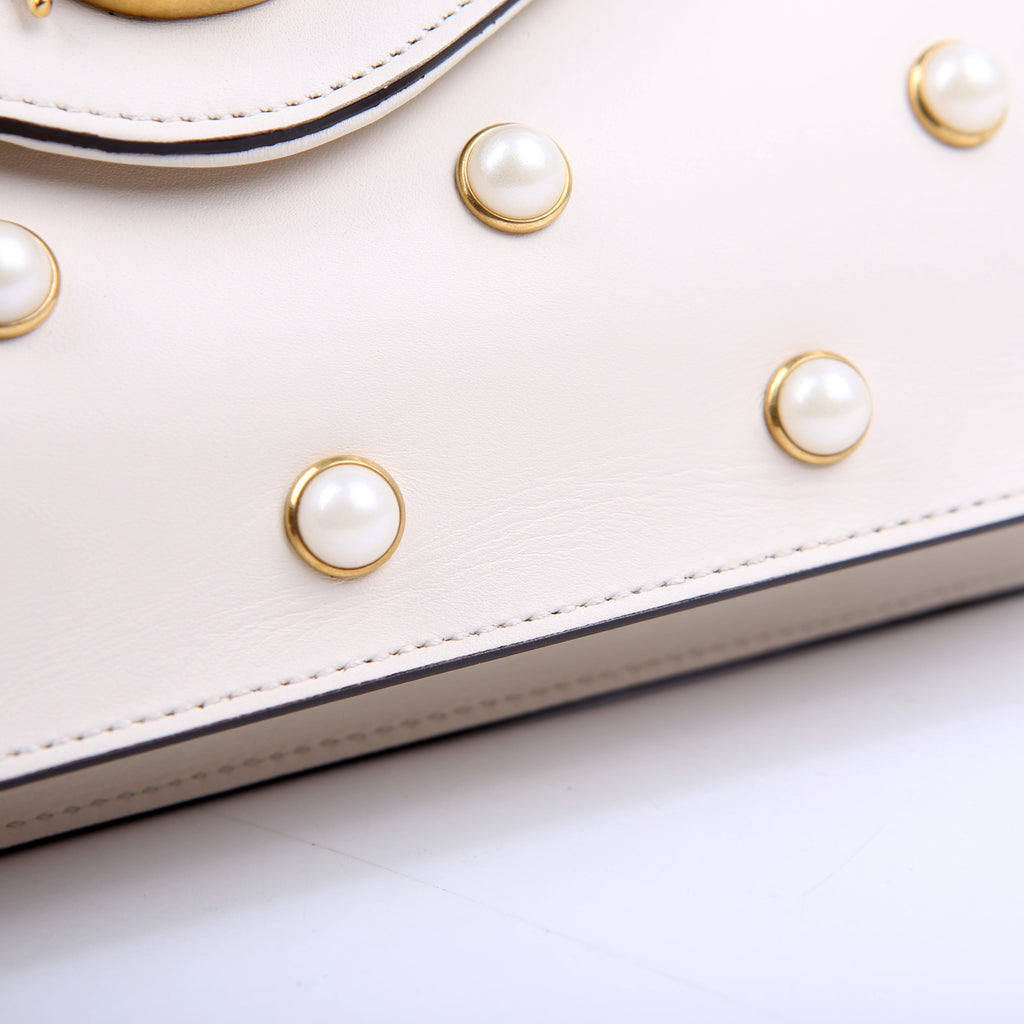Gucci 453778 Broadway 2way Queen Margaret White