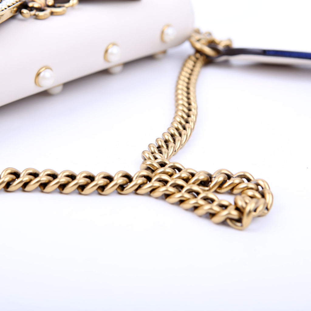 Gucci 453778 Broadway 2way Queen Margaret White
