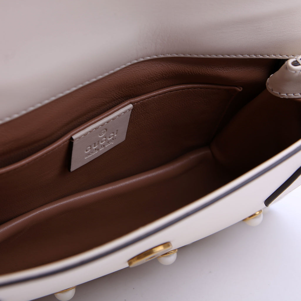 Gucci 453778 Broadway 2way Queen Margaret White
