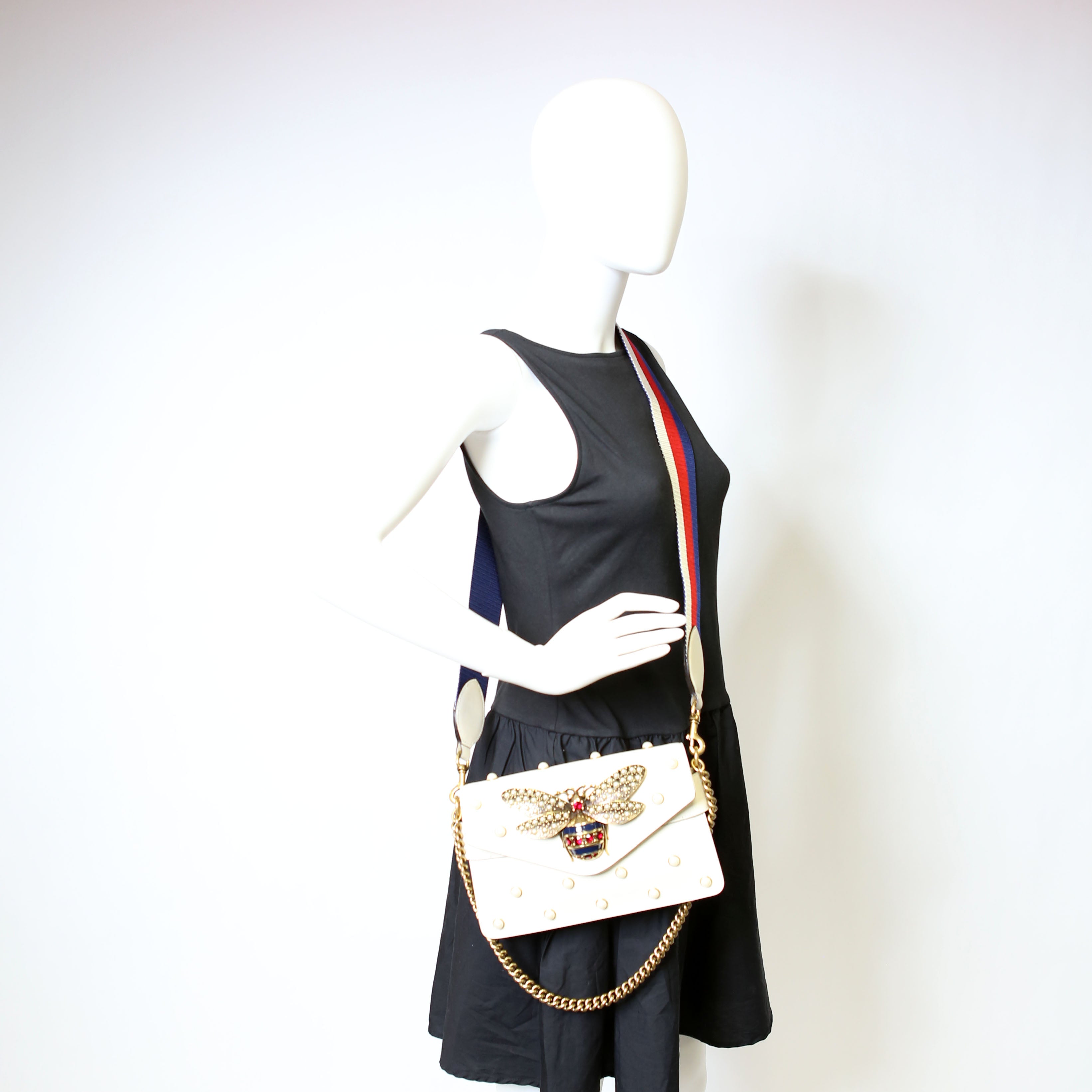 Gucci 453778 Broadway 2way Queen Margaret White