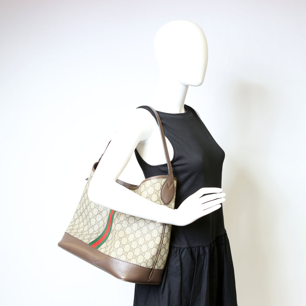 Gucci 781392 GG Supreme Ophidia Shoulder Large Brown