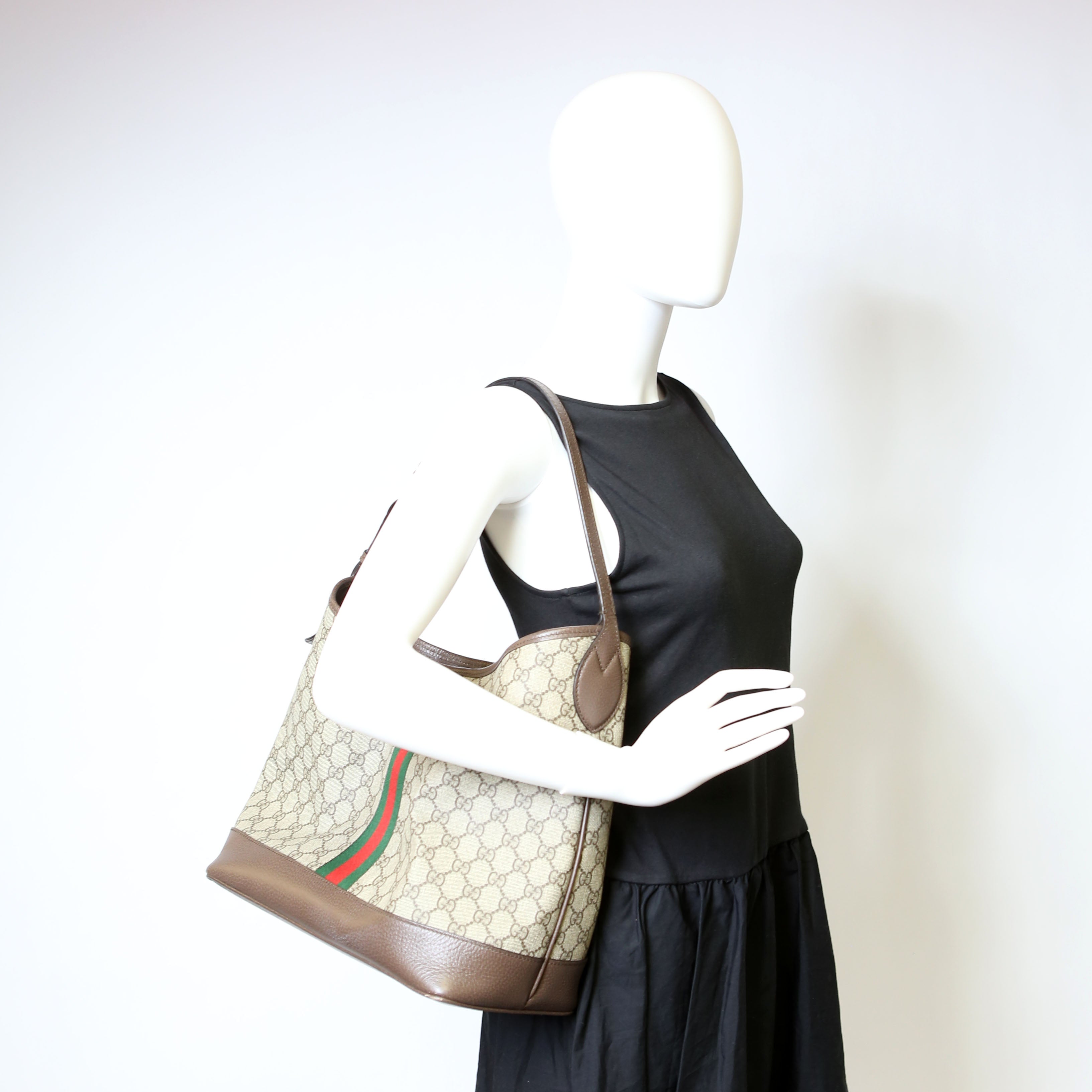 Gucci 781392 GG Supreme Ophidia Shoulder Large Brown