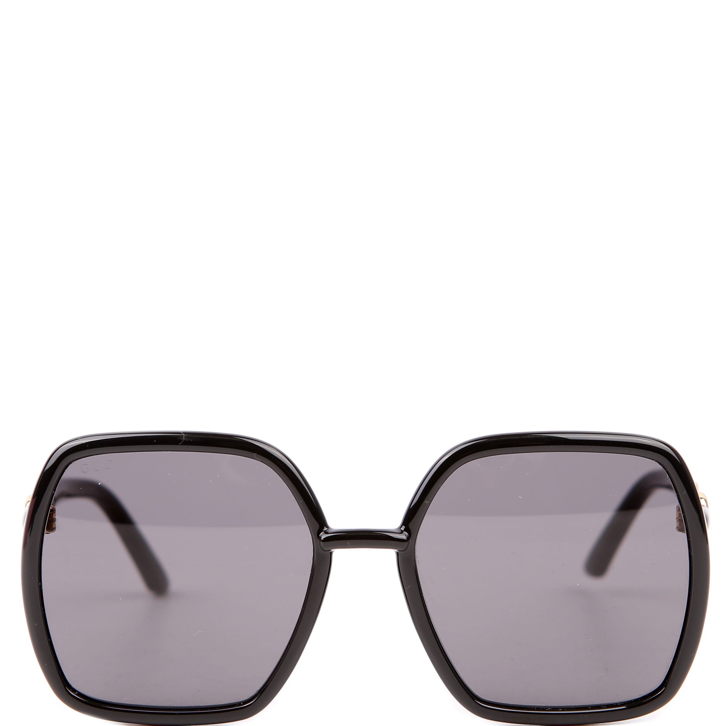 GG0890SA Oversized Square Horsebit Sunglasses Black